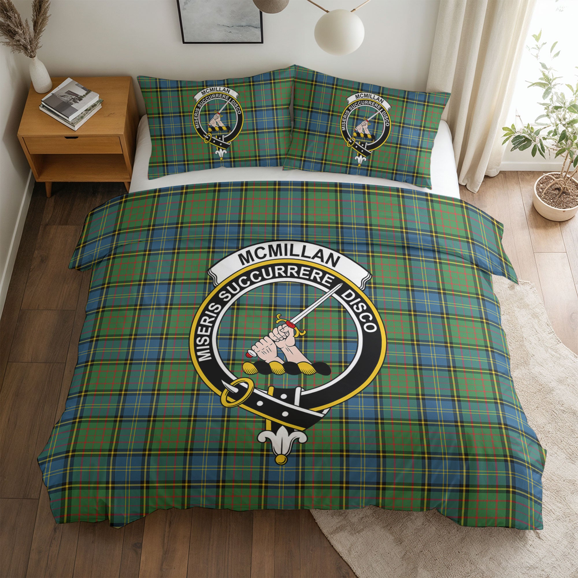 McMillan Hunting Ancient Tartan Crest Bedding Set