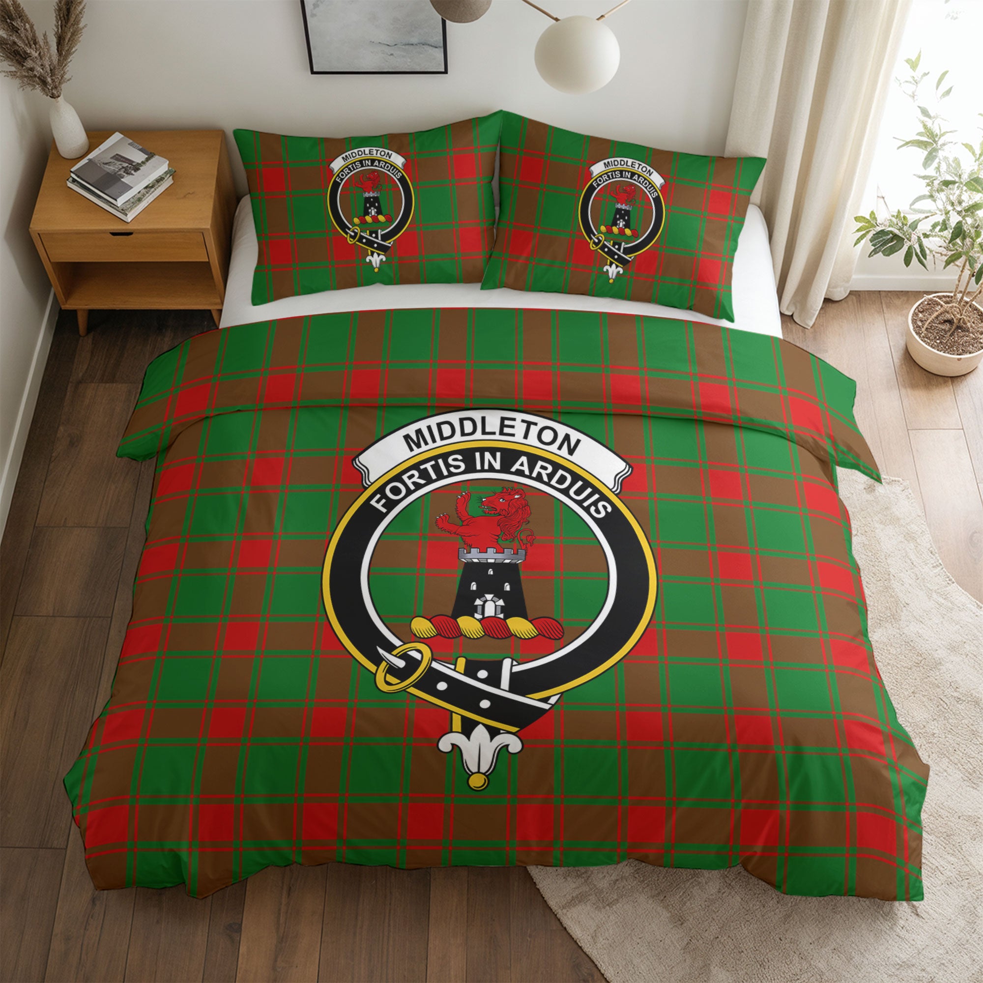 Middleton Modern Tartan Crest Bedding Set