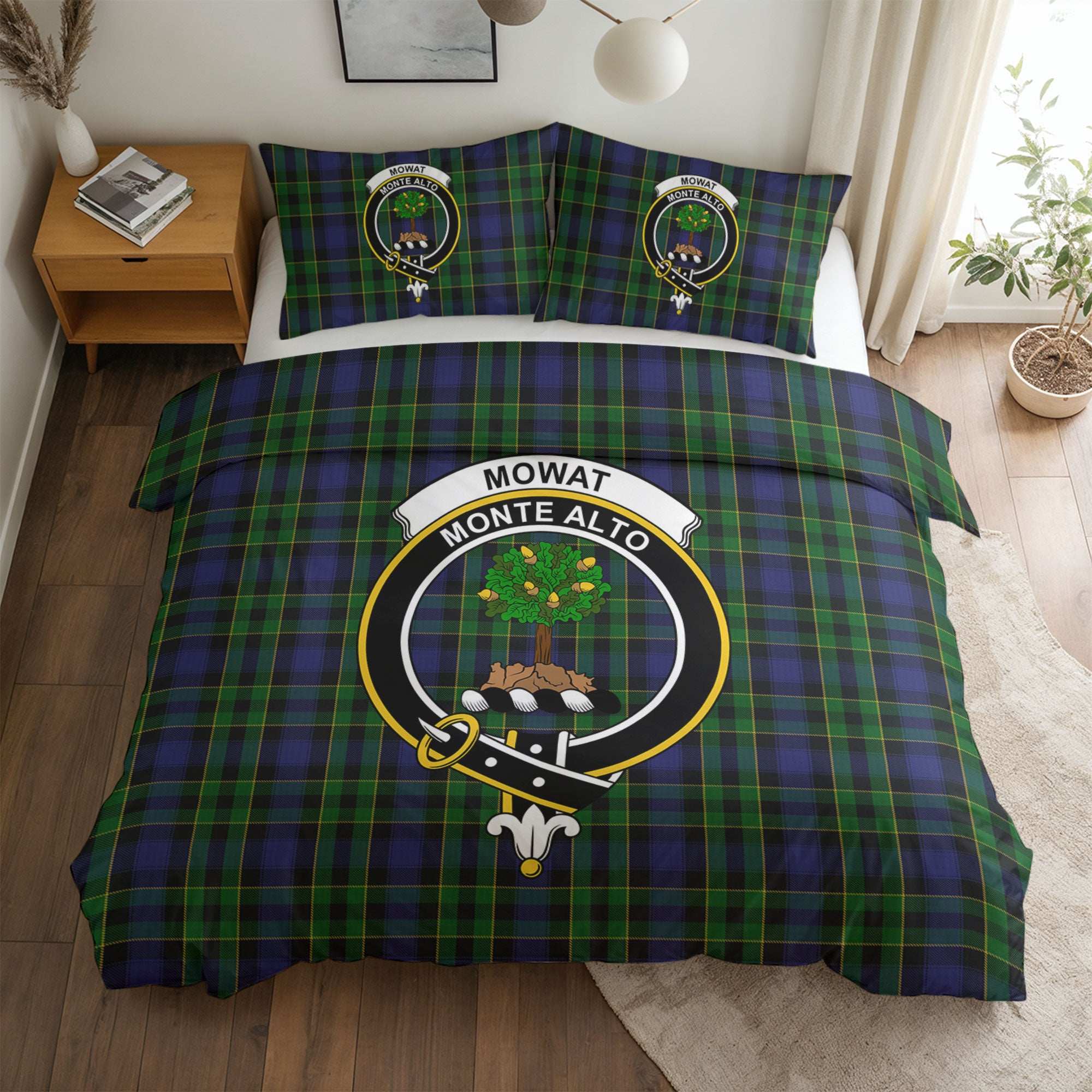 Mowat Modern Tartan Crest Bedding Set