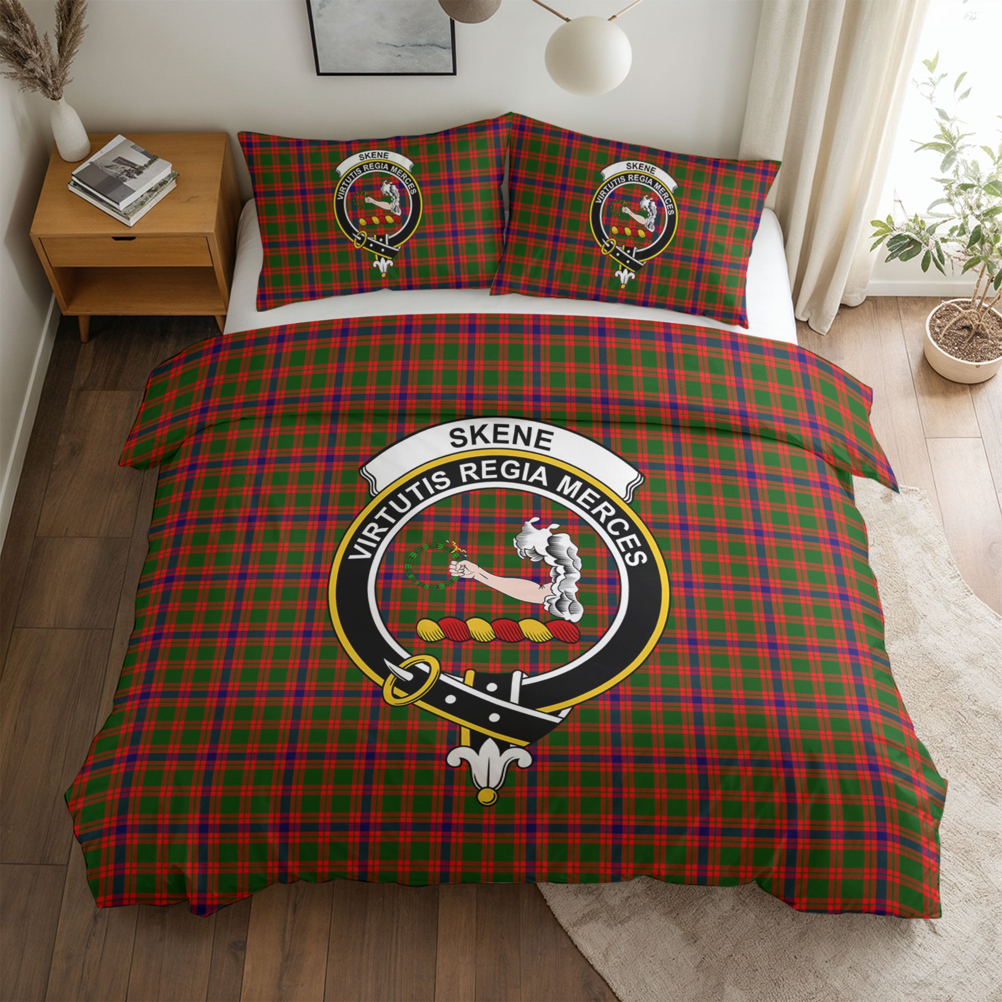 Skene Modern Tartan Crest Bedding Set