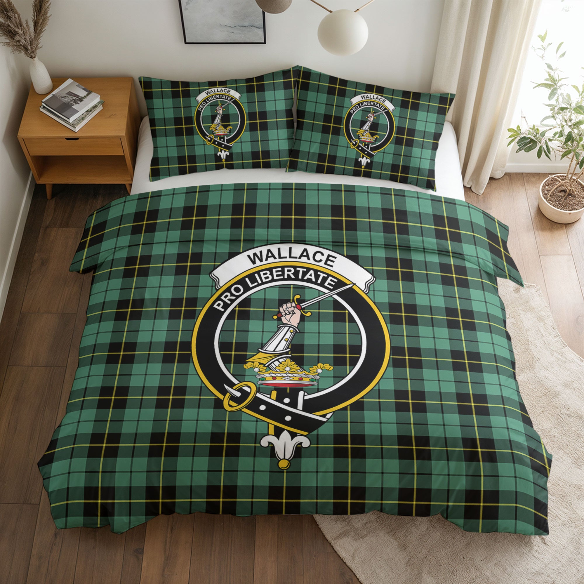 Wallace Hunting Ancient Tartan Crest Bedding Set