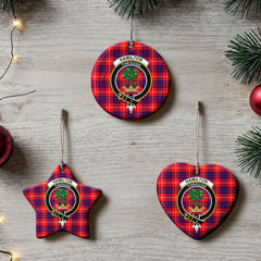 Hamilton Modern Tartan Crest Christmas Ceramic Ornament