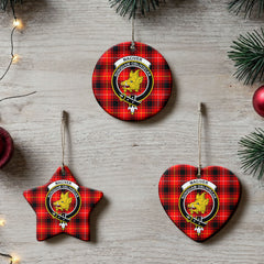 MacIver Modern Tartan Crest Christmas Ceramic Ornament