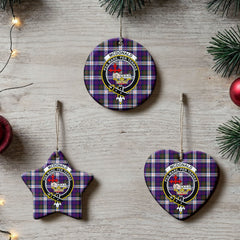 McDonald Dress Modern Tartan Crest Christmas Ceramic Ornament