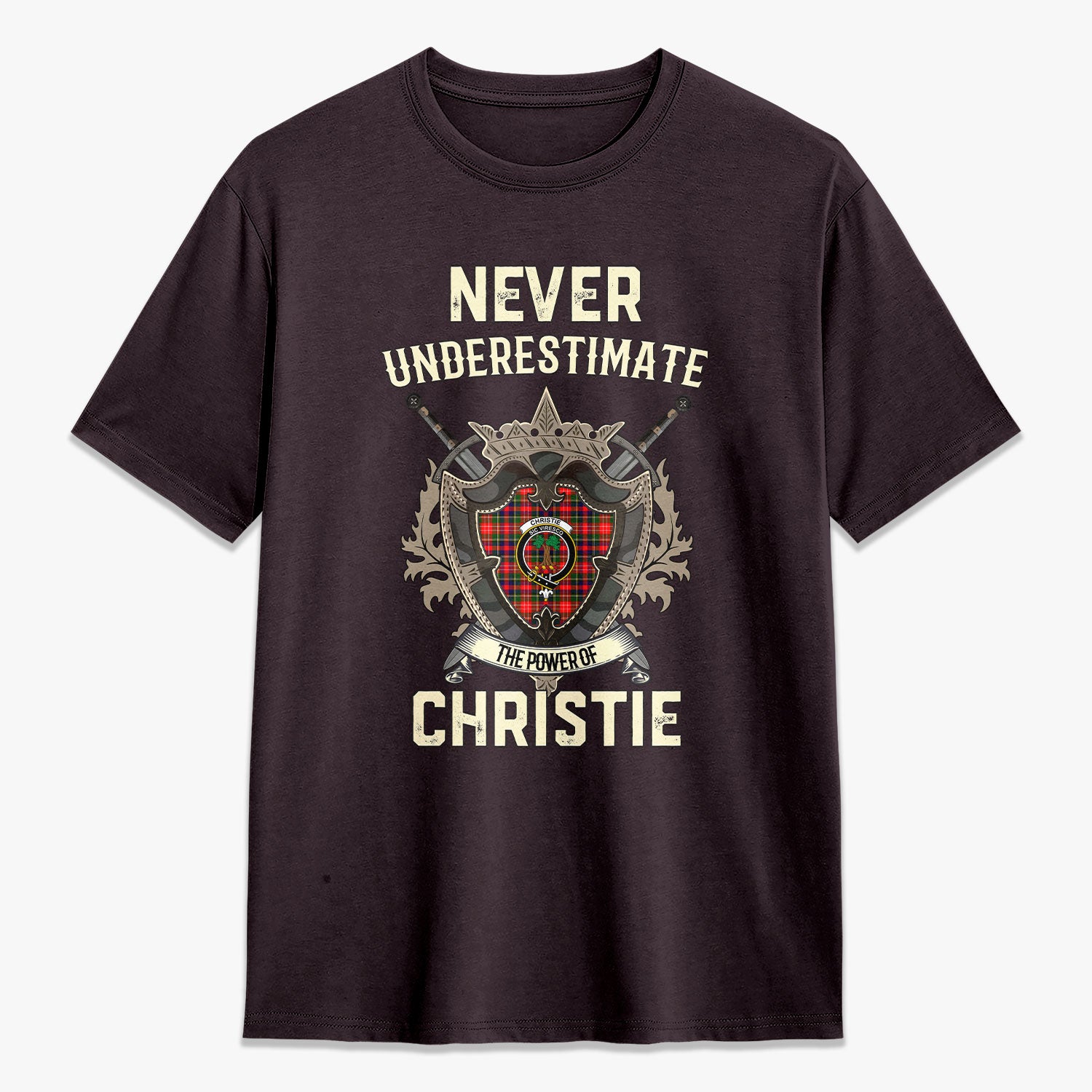 Christie Tartan Crest 2D T-shirt - Never Underestimate Style