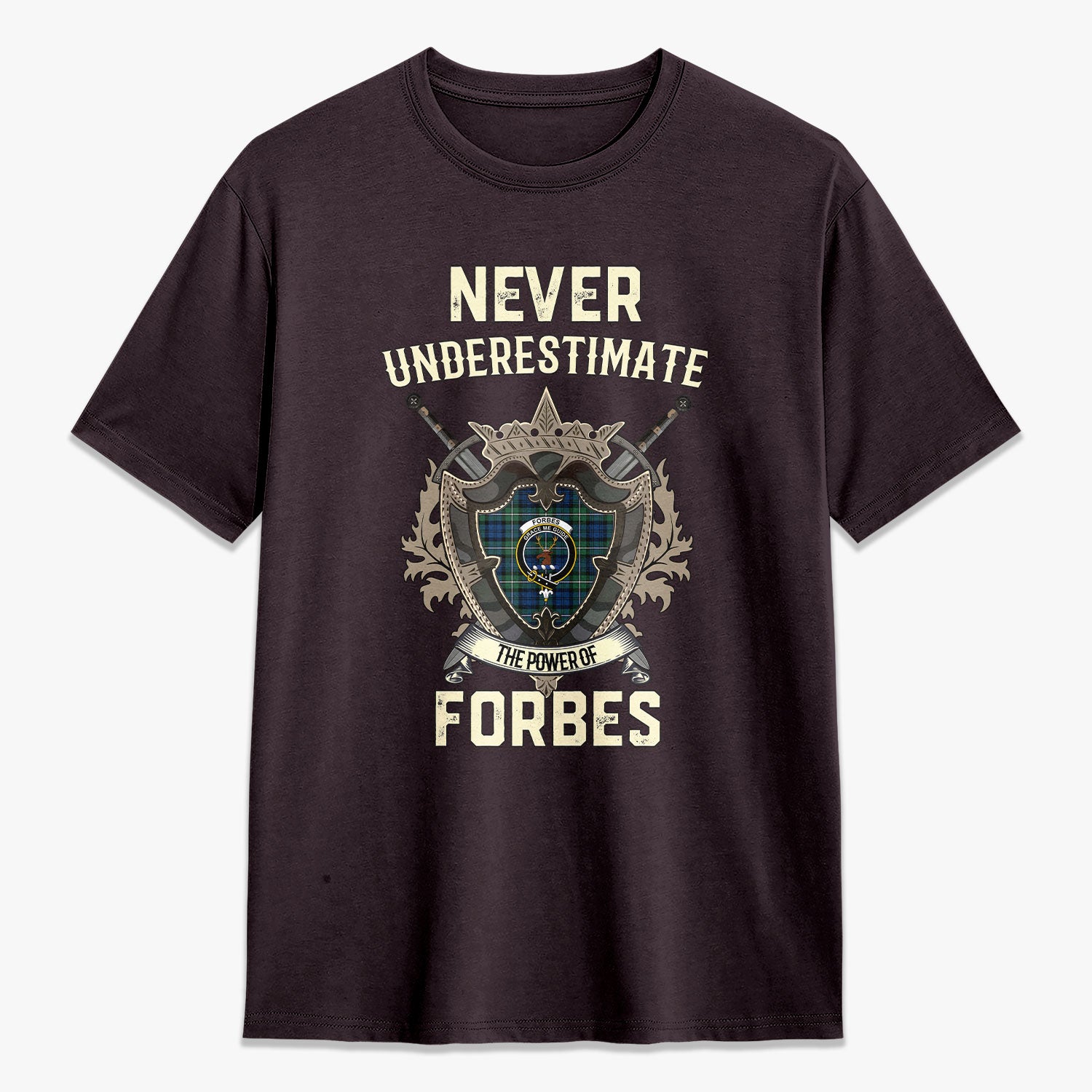 Forbes Ancient Tartan Crest 2D T-shirt - Never Underestimate Style