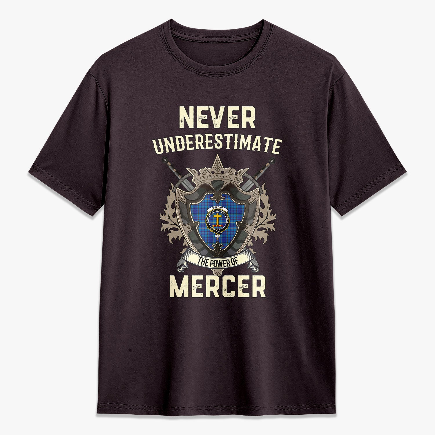 Mercer Modern Tartan Crest 2D T-shirt - Never Underestimate Style