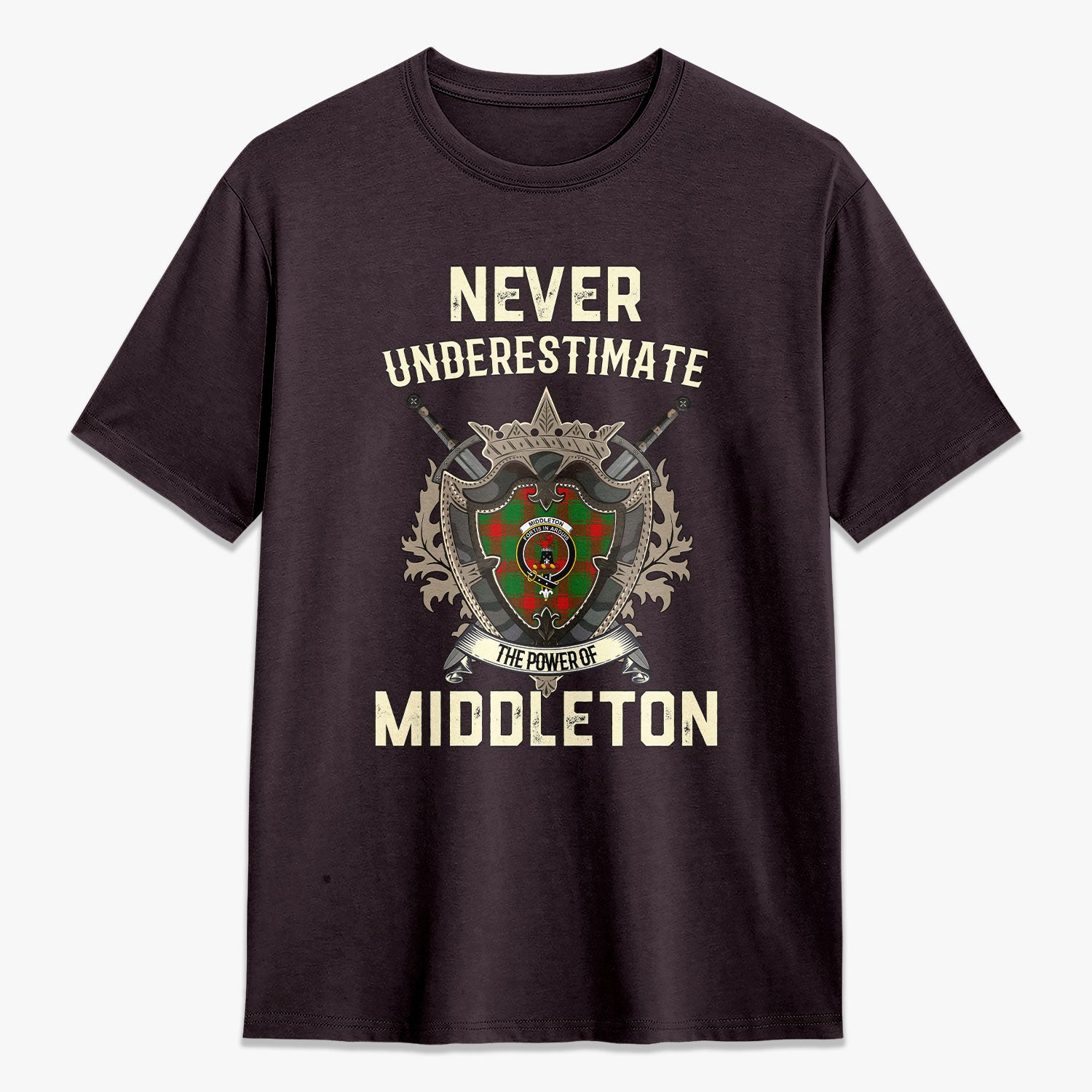 Middleton Modern Tartan Crest 2D T-shirt - Never Underestimate Style