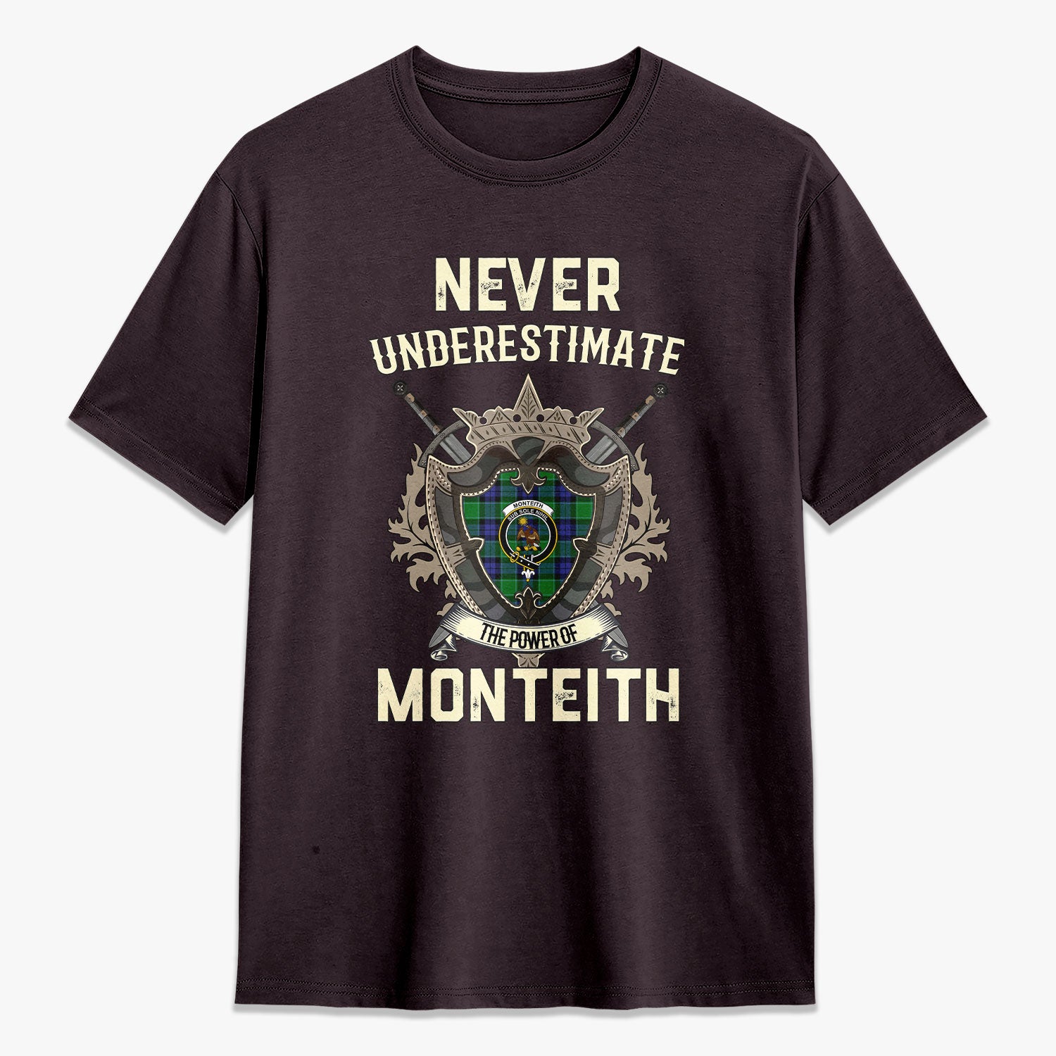 Monteith Tartan Crest 2D T-shirt - Never Underestimate Style
