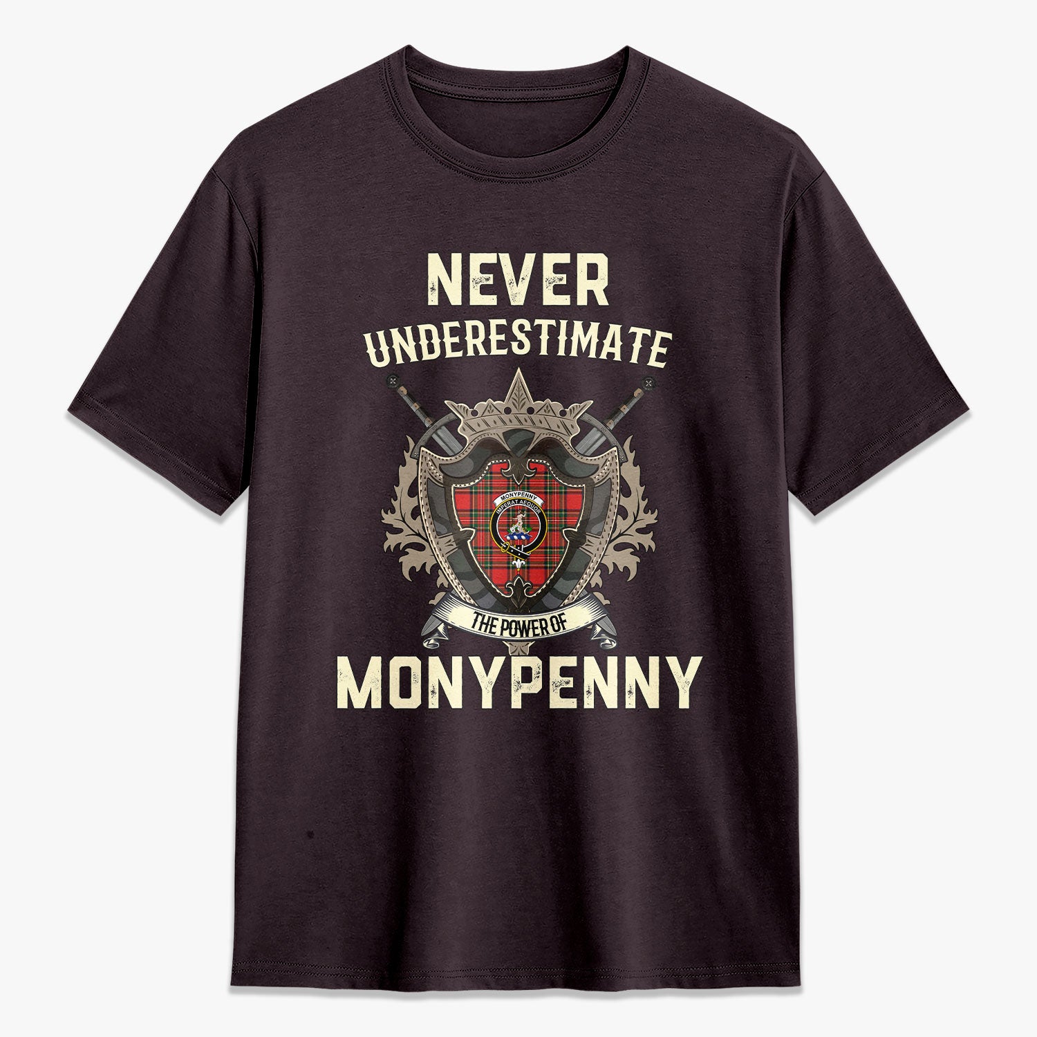 Monypenny Tartan Crest 2D T-shirt - Never Underestimate Style