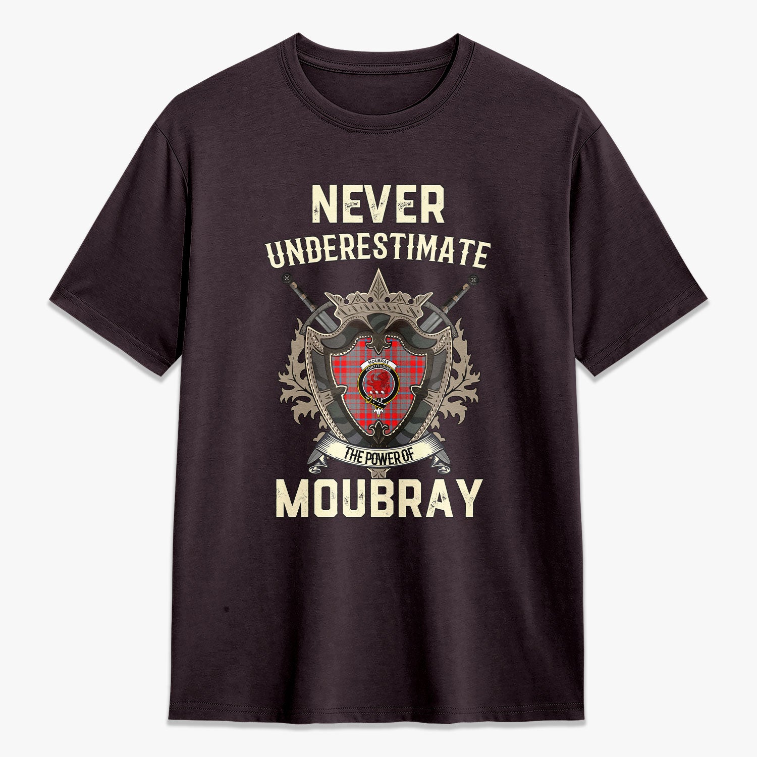 Moubray Tartan Crest 2D T-shirt - Never Underestimate Style