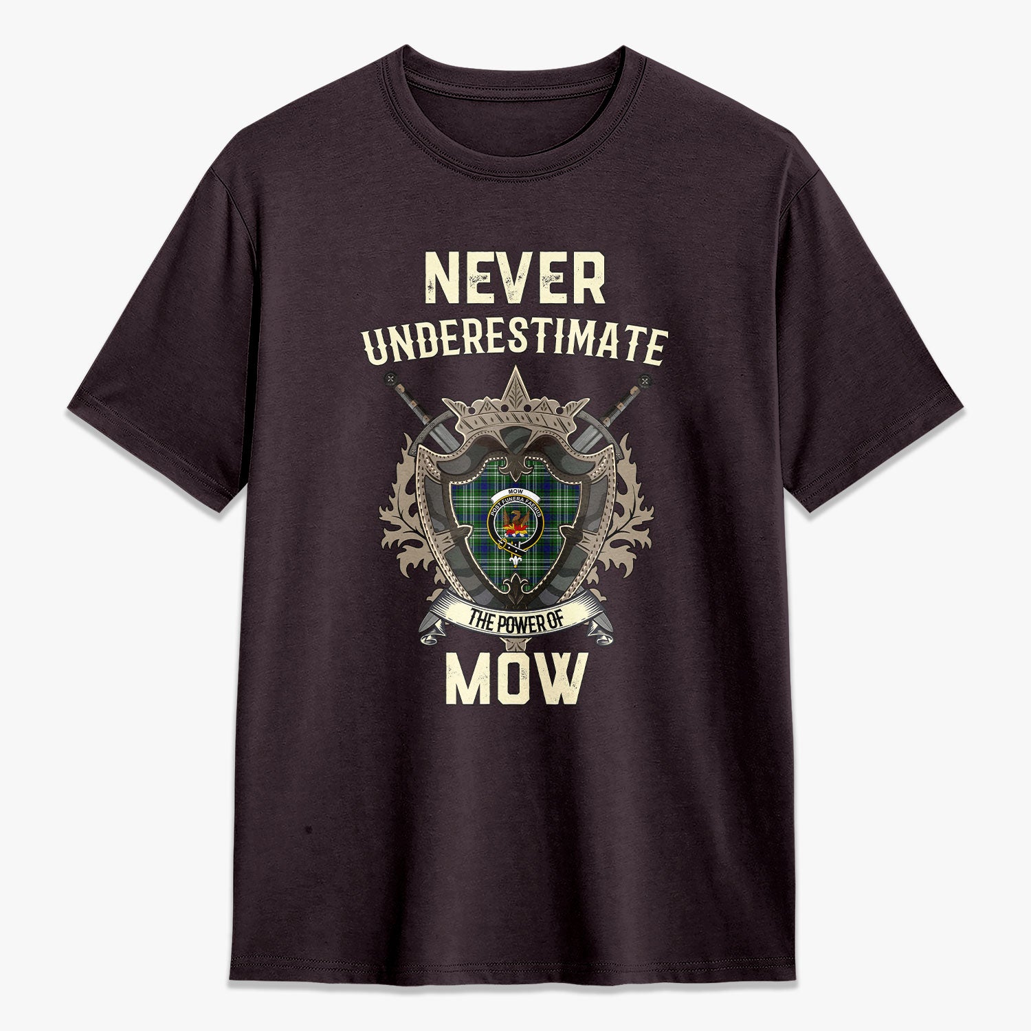Mow Tartan Crest 2D T-shirt - Never Underestimate Style