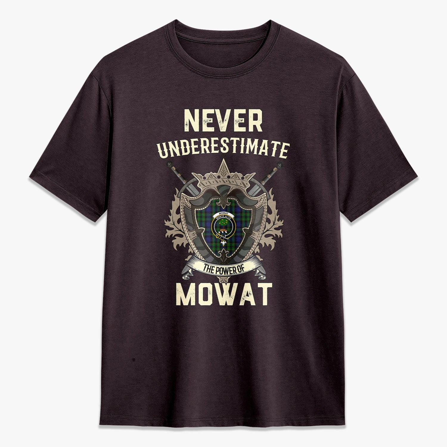 Mowat Modern Tartan Crest 2D T-shirt - Never Underestimate Style
