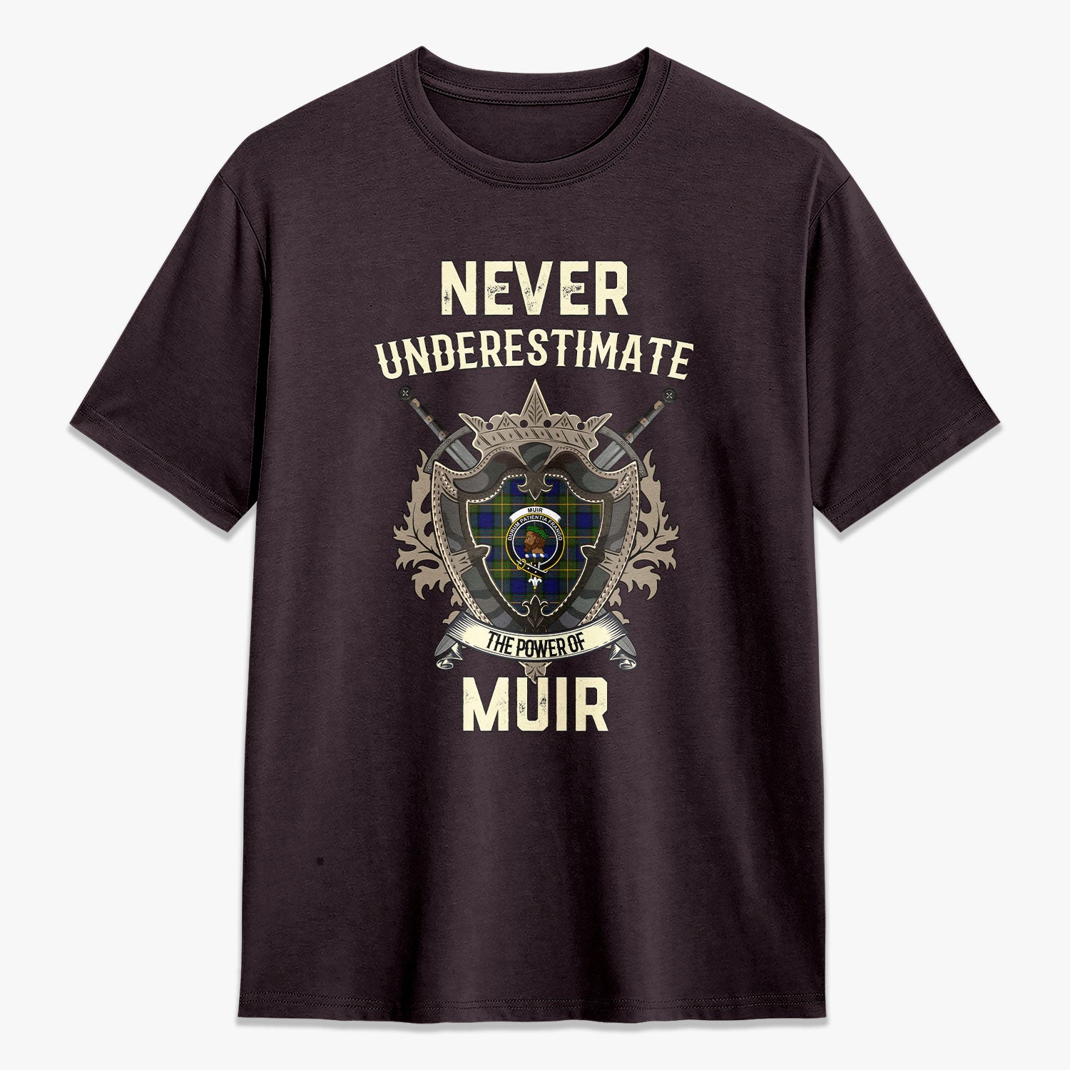 Muir Tartan Crest 2D T-shirt - Never Underestimate Style