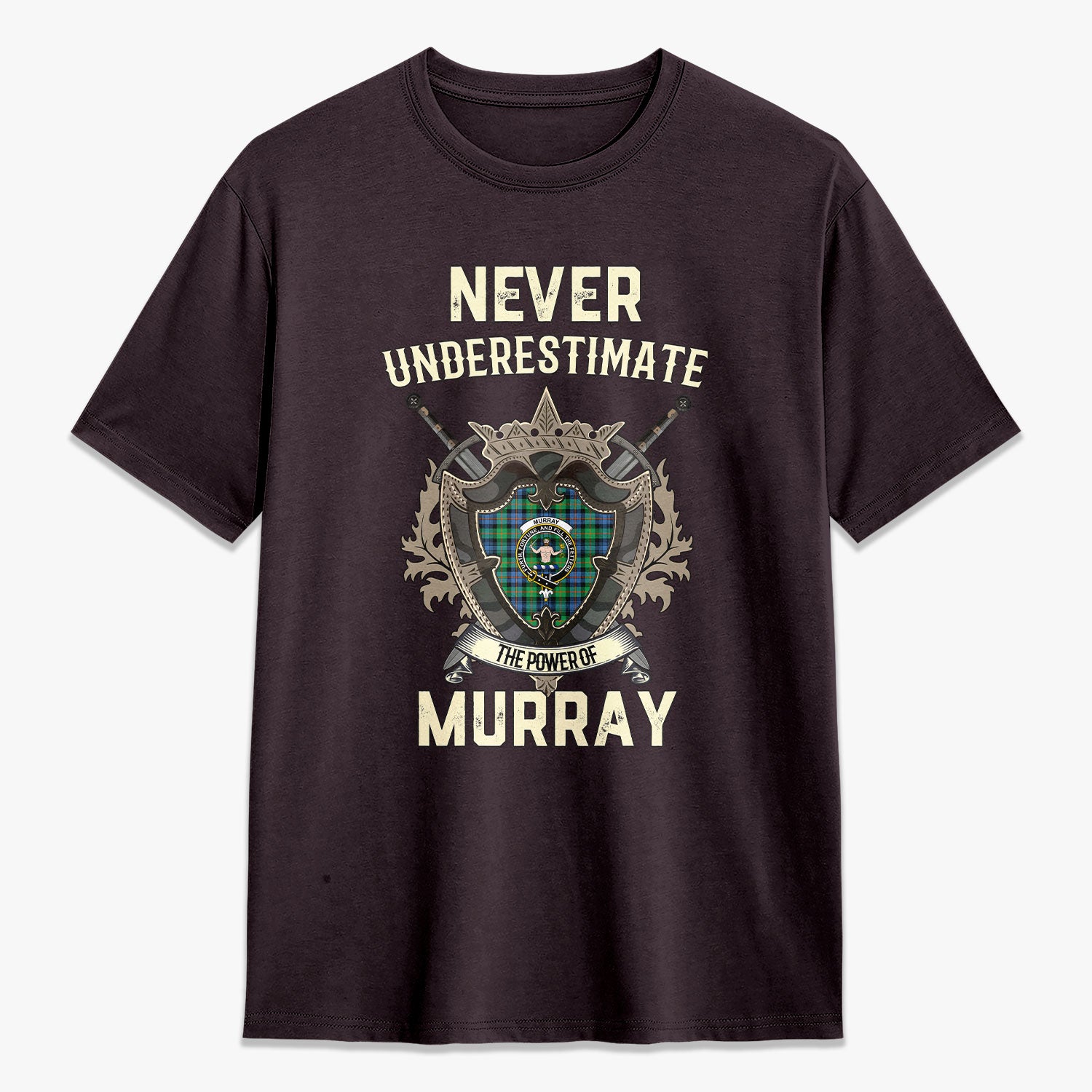 Murray of Atholl Ancient Tartan Crest 2D T-shirt - Never Underestimate Style