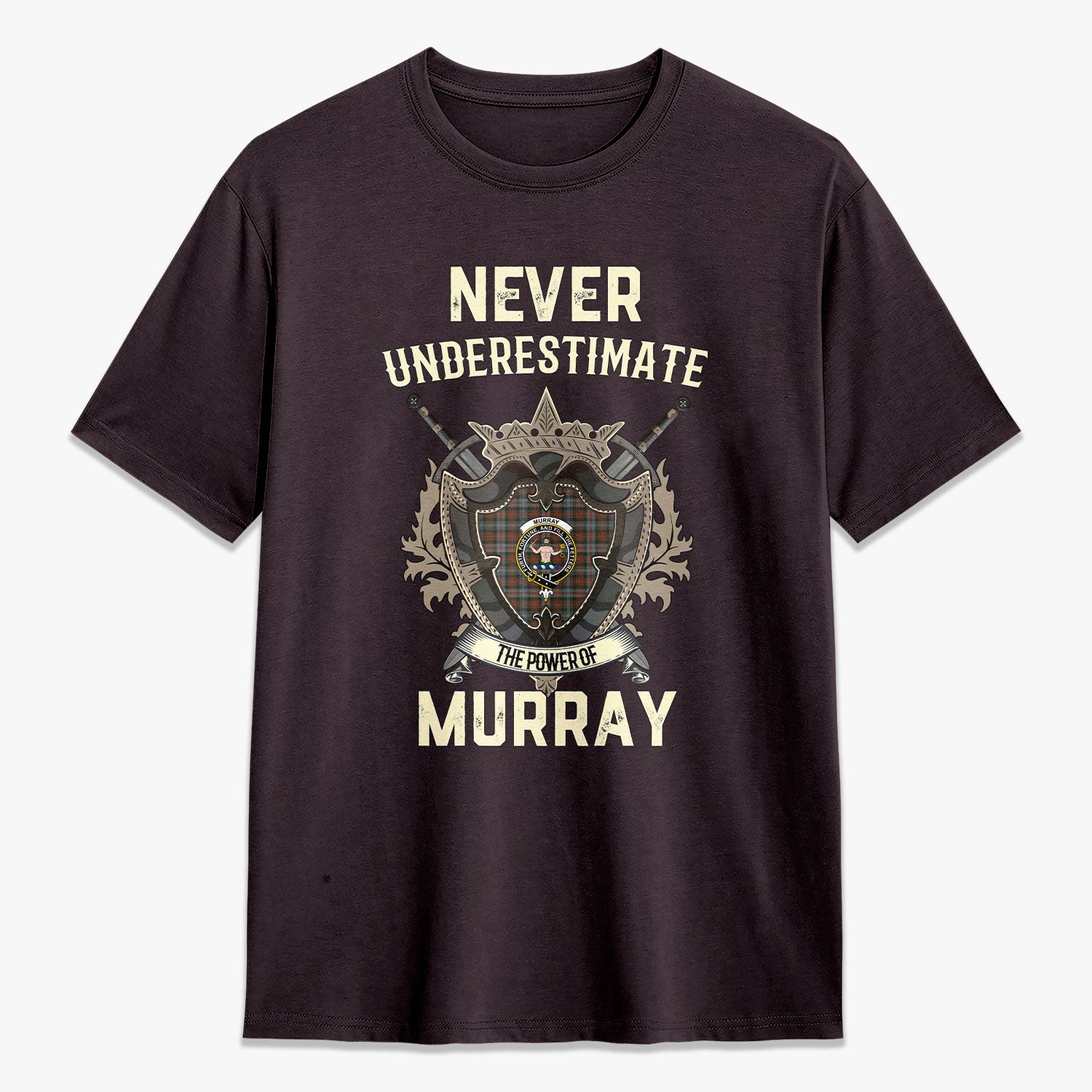 Murray of Atholl Weathered Tartan Crest 2D T-shirt - Never Underestimate Style