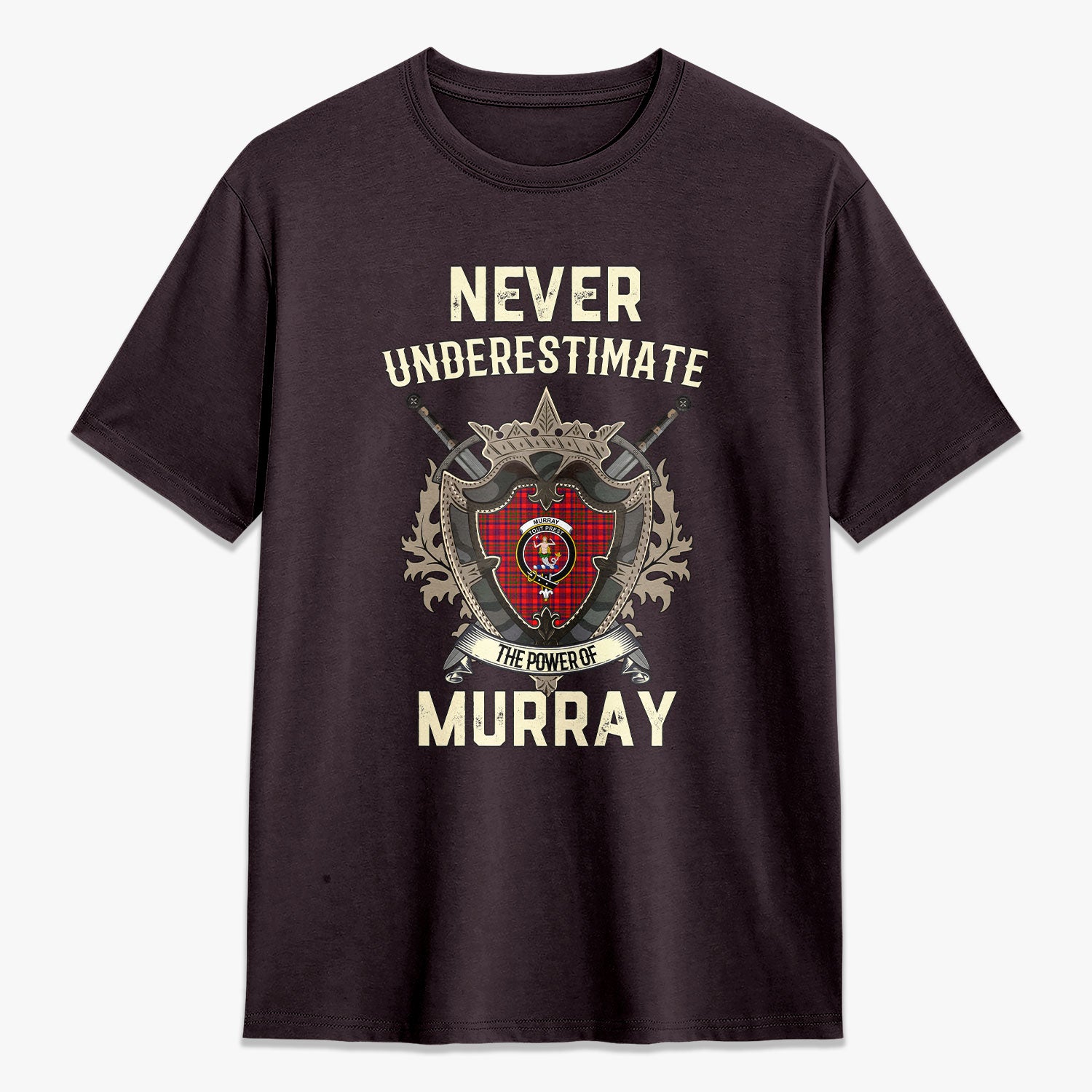 Murray of Tulloch Modern Tartan Crest 2D T-shirt - Never Underestimate Style
