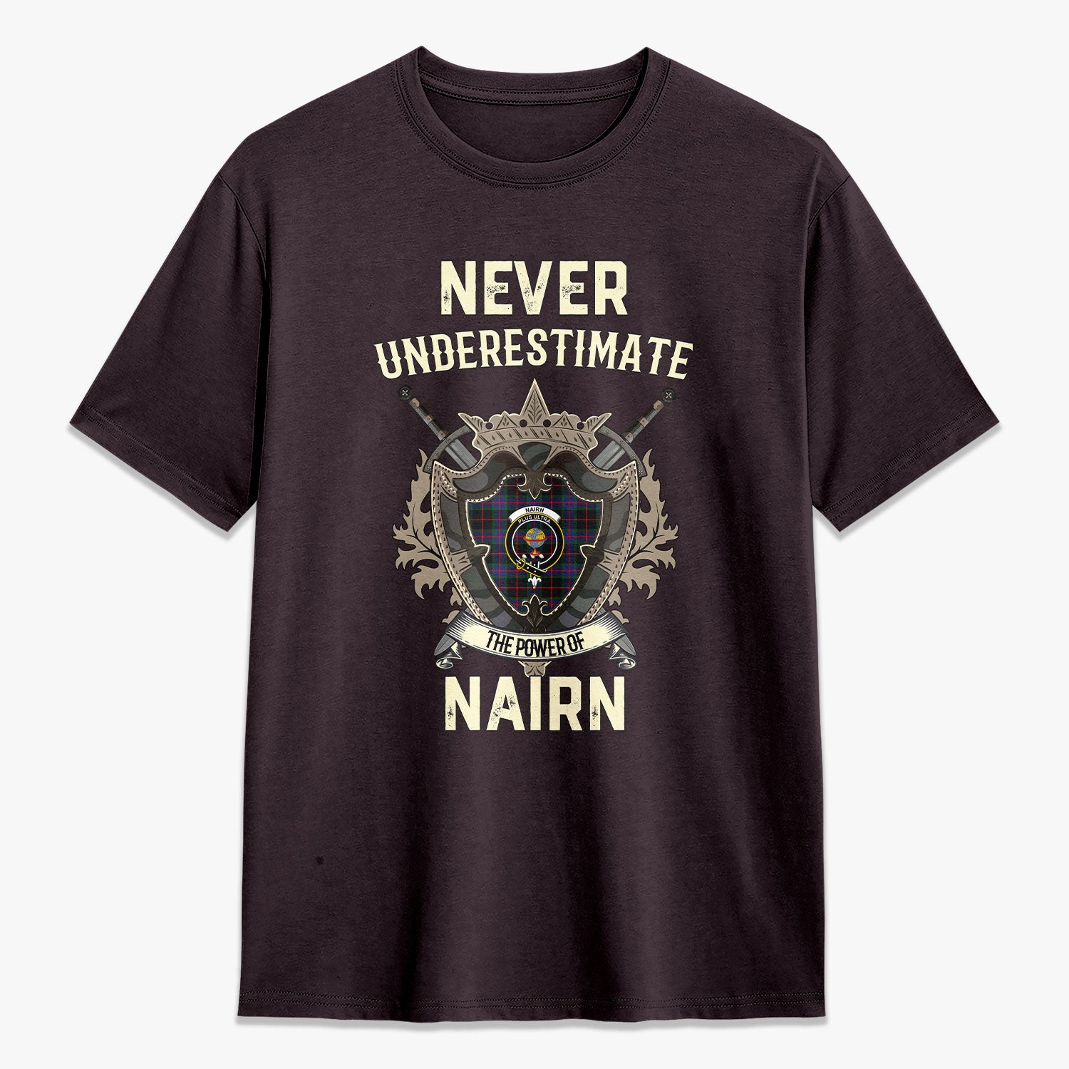 Nairn Tartan Crest 2D T-shirt - Never Underestimate Style