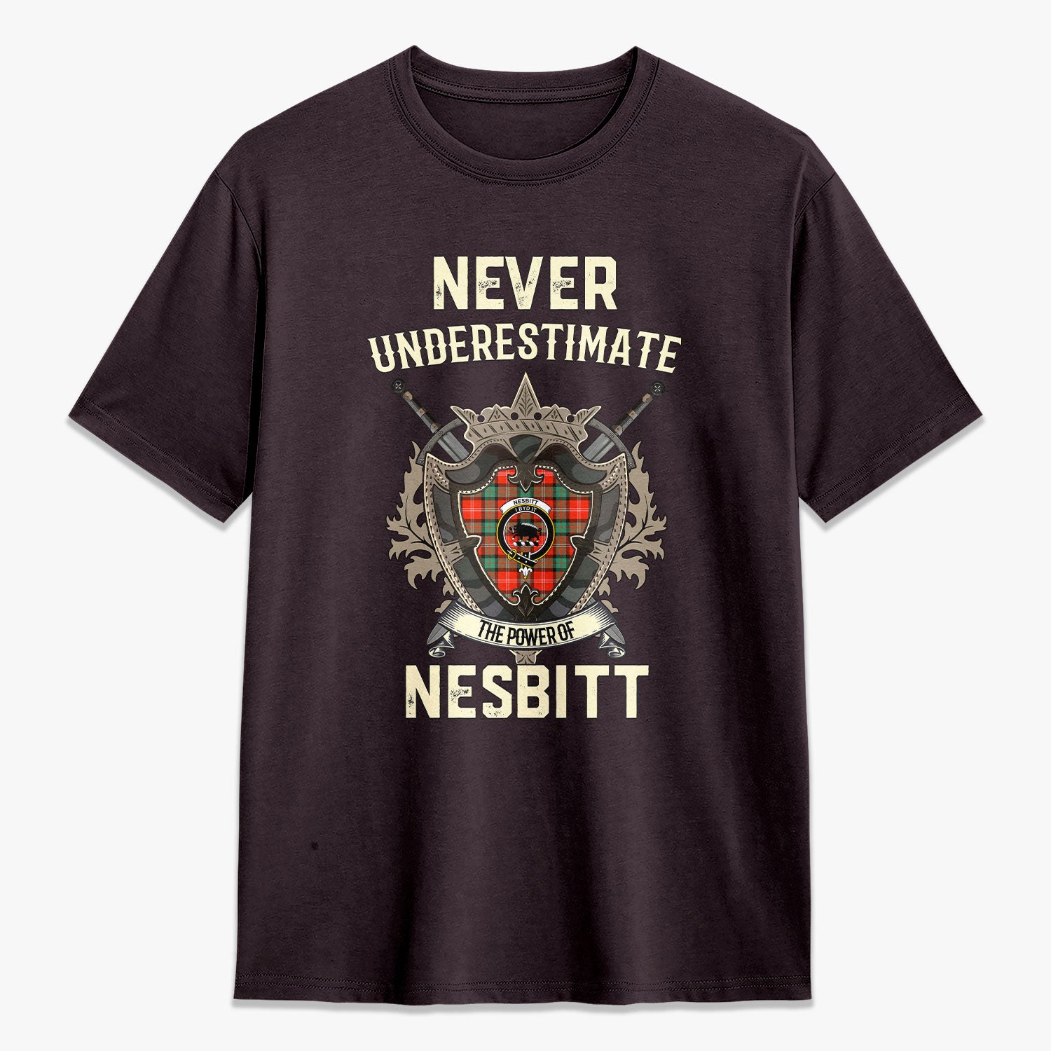 Nesbitt Ancient Tartan Crest 2D T-shirt - Never Underestimate Style