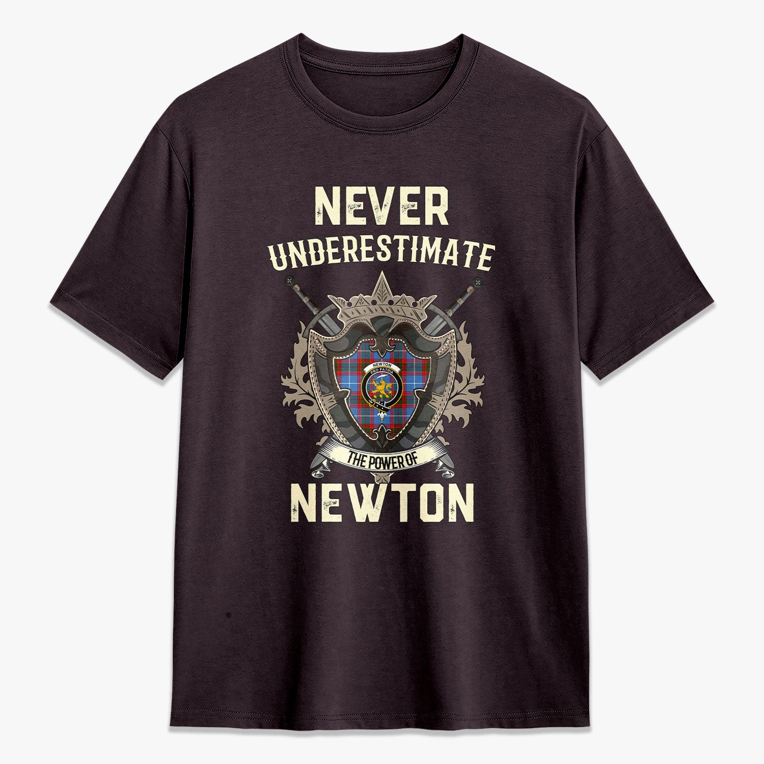 Newton Tartan Crest 2D T-shirt - Never Underestimate Style