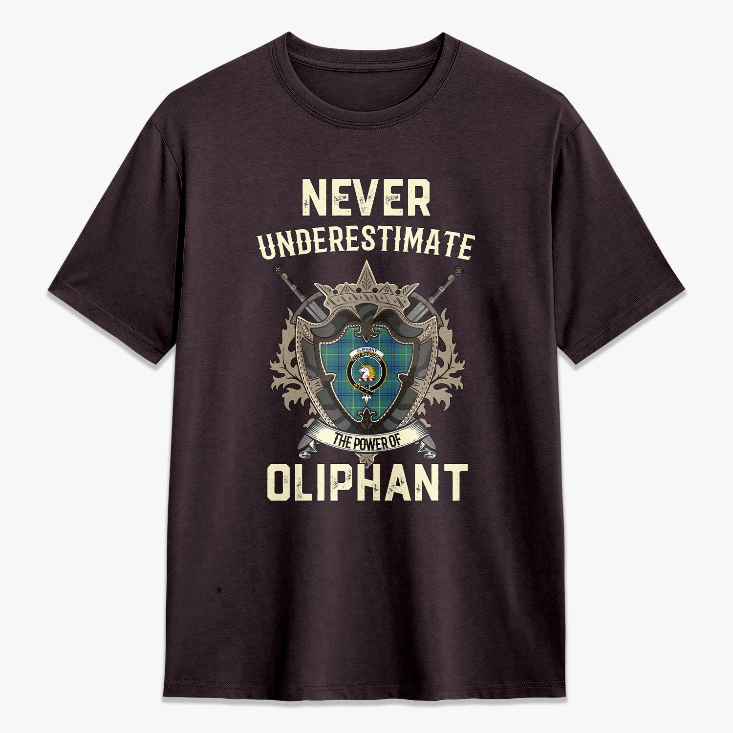 Oliphant Ancient Tartan Crest 2D T-shirt - Never Underestimate Style