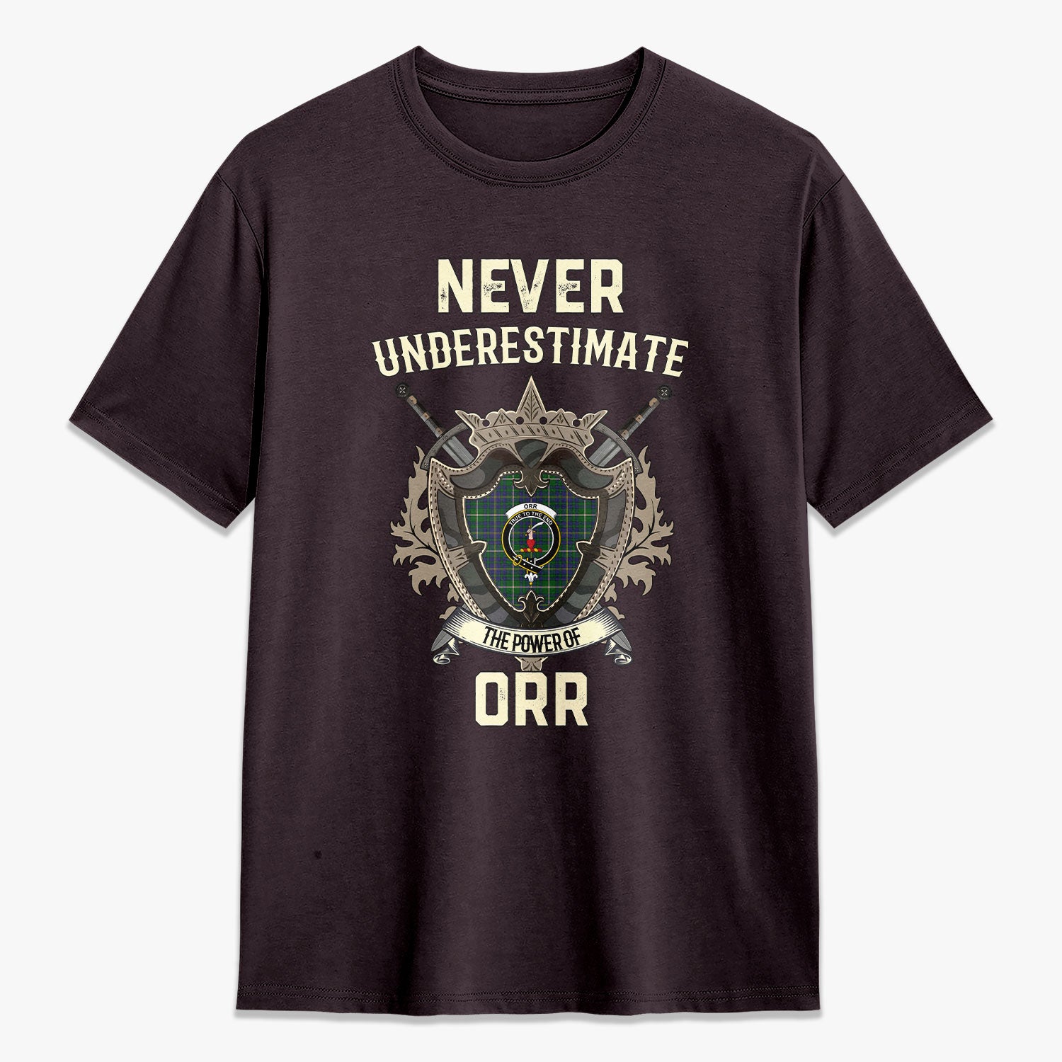Orr Tartan Crest 2D T-shirt - Never Underestimate Style