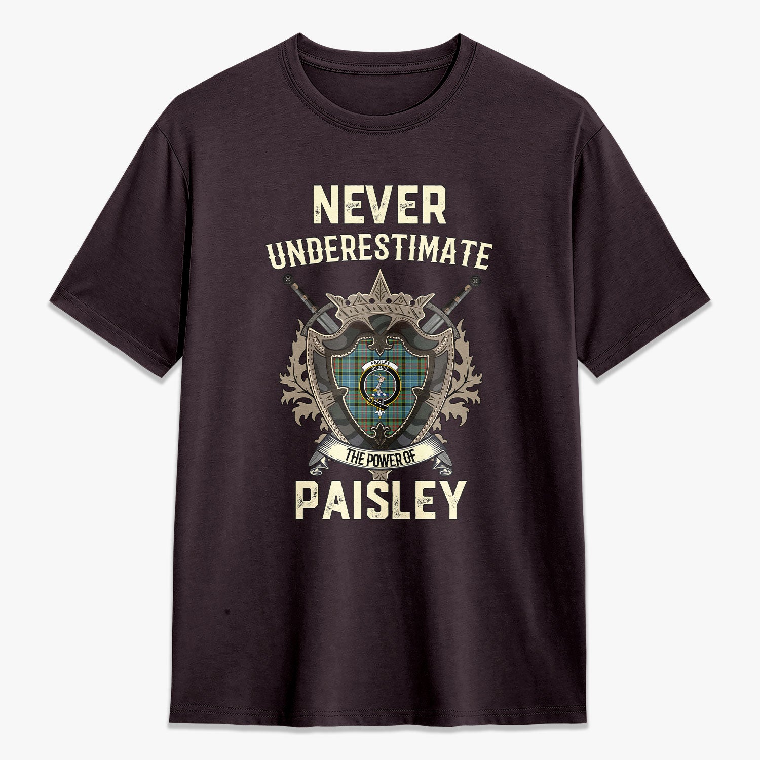 Paisley District Tartan Crest 2D T-shirt - Never Underestimate Style