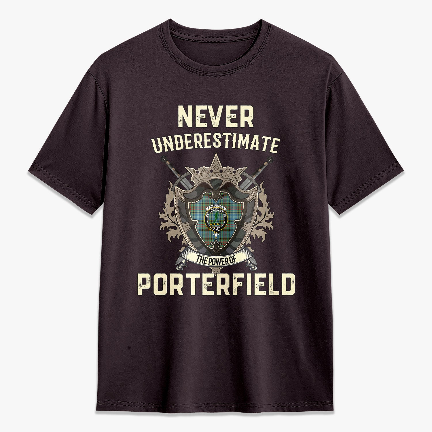 Porterfield Tartan Crest 2D T-shirt - Never Underestimate Style