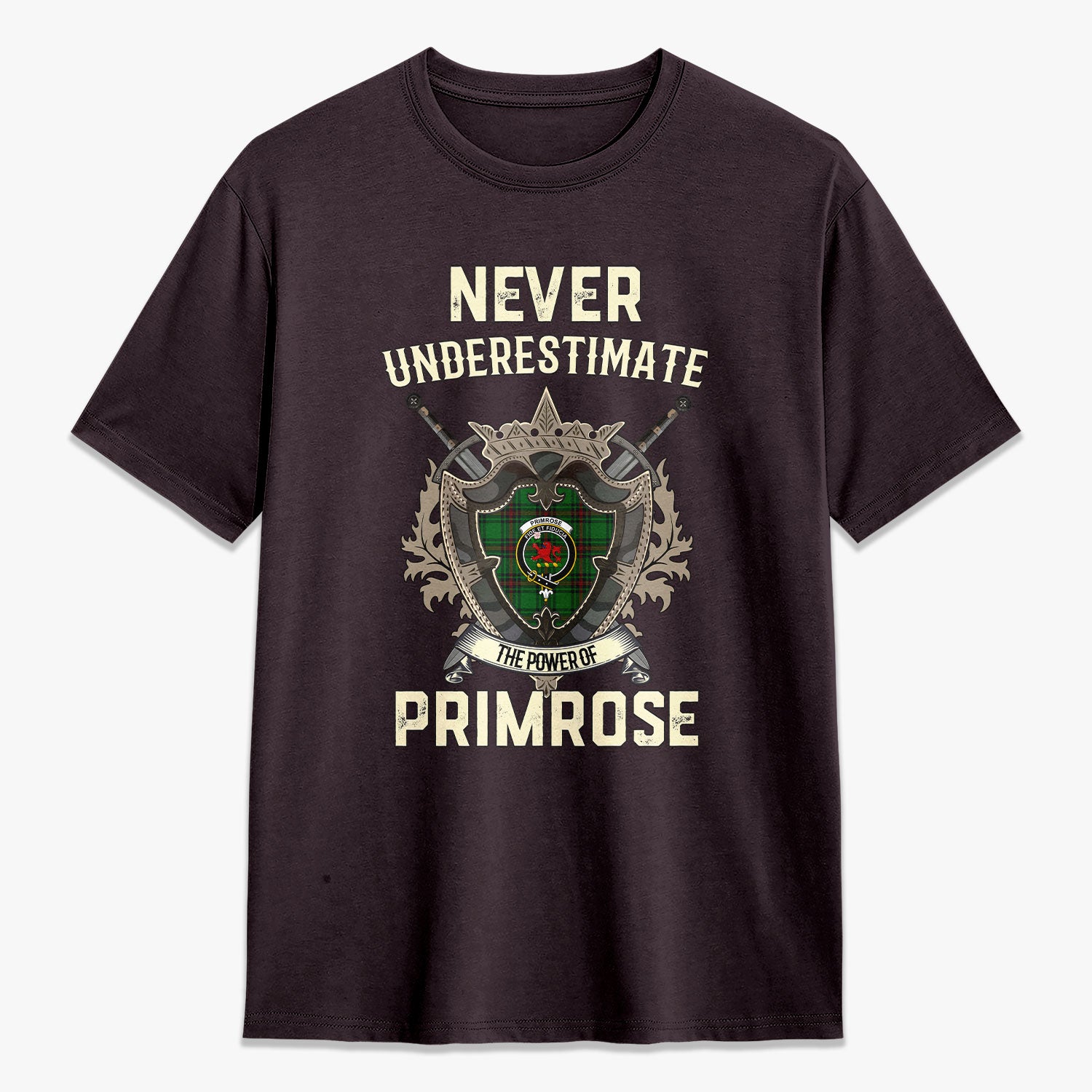Primrose Tartan Crest 2D T-shirt - Never Underestimate Style