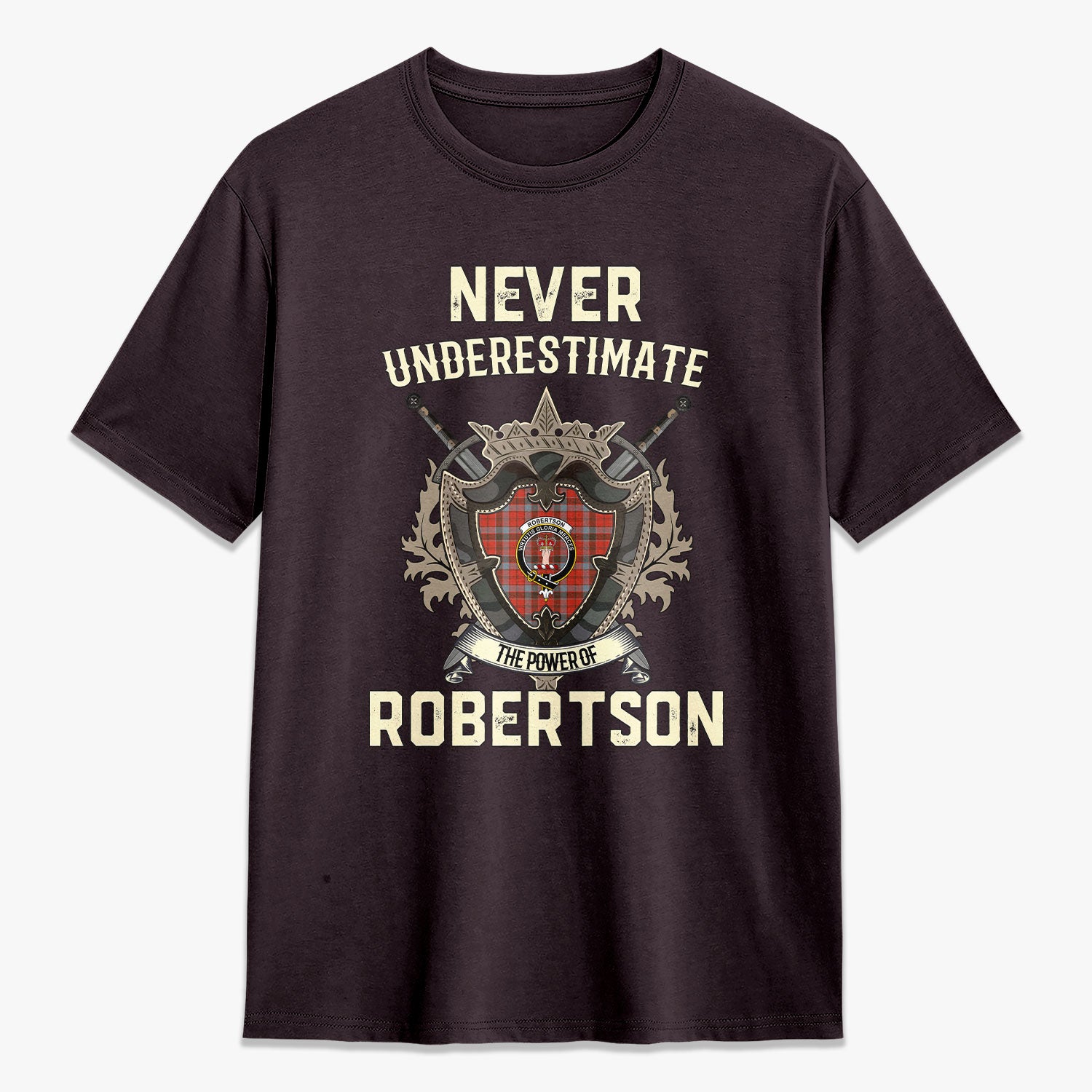 Robertson Weathered Tartan Crest 2D T-shirt - Never Underestimate Style