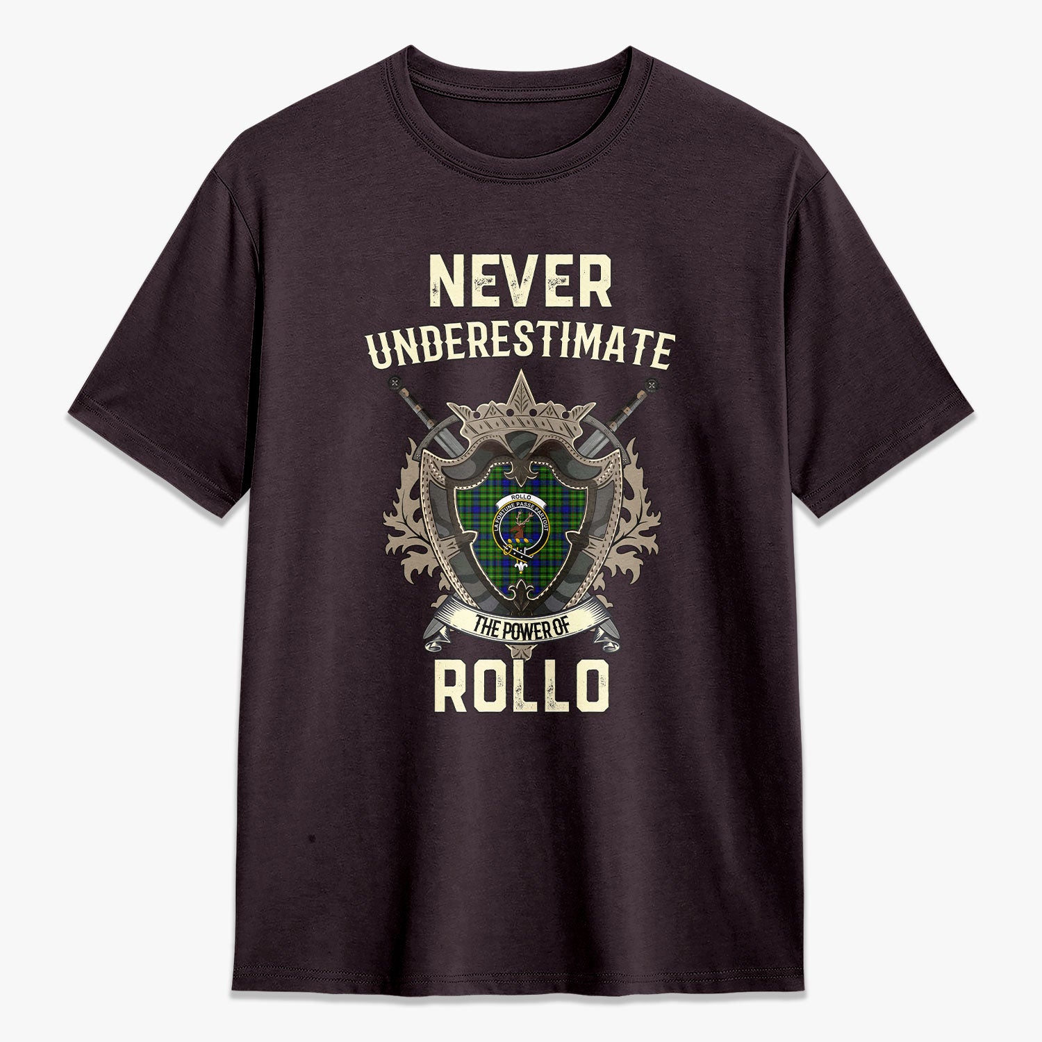 Rollo Modern Tartan Crest 2D T-shirt - Never Underestimate Style