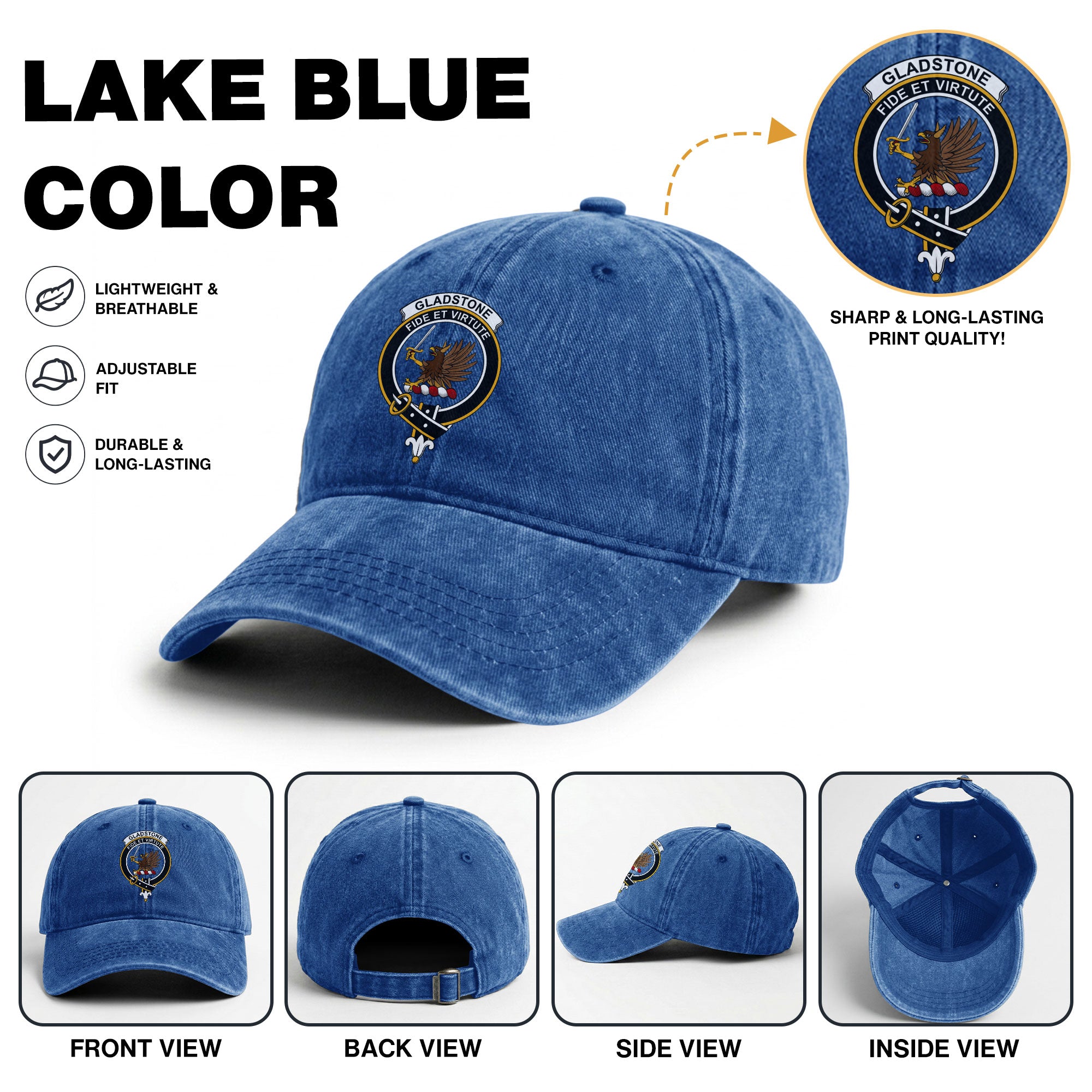 Gladstone Crest Washed Classic Cap