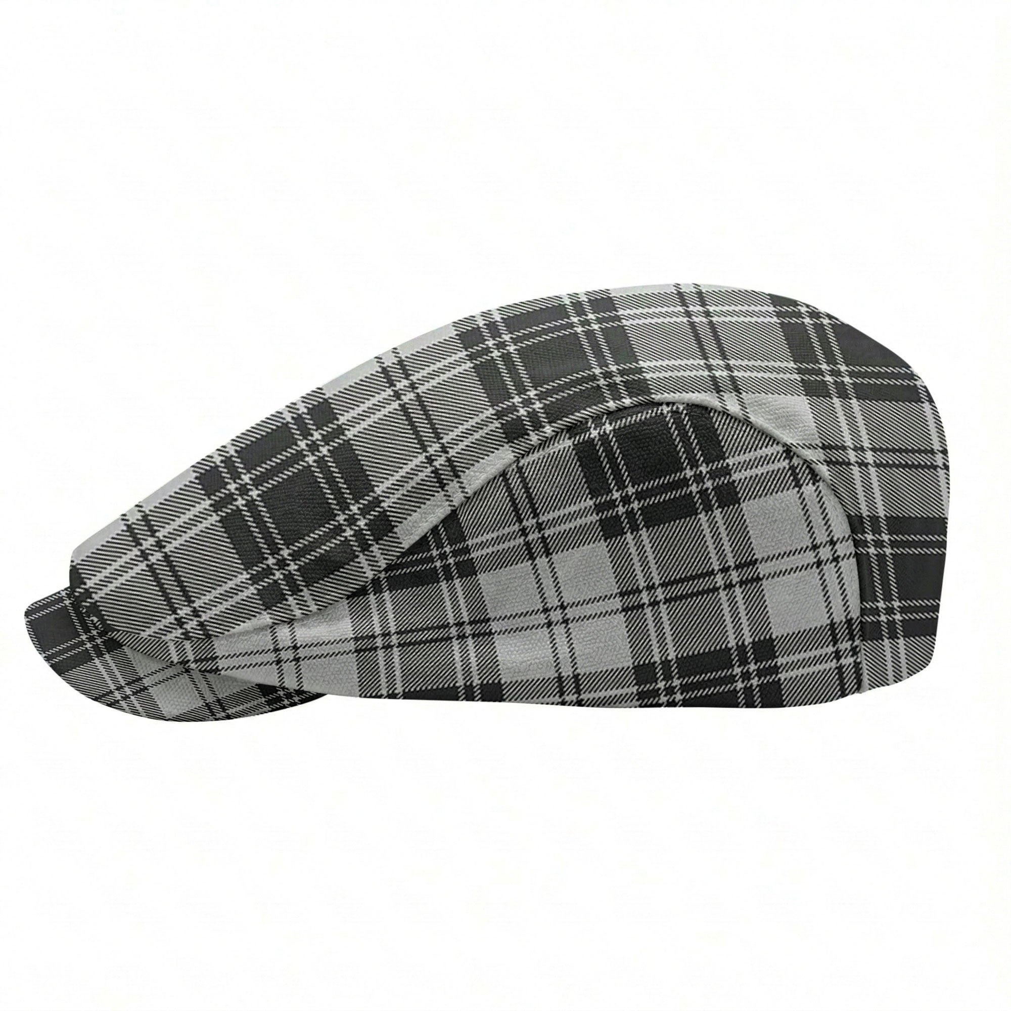 Douglas Grey Modern Tartan Flat Caps