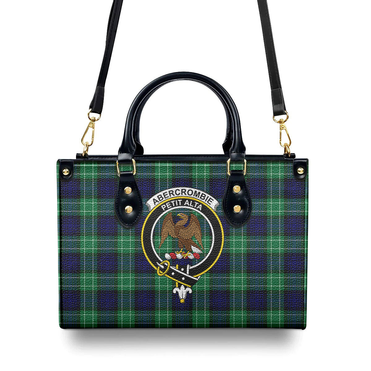 Abercrombie Tartan Crest Leather Handbag