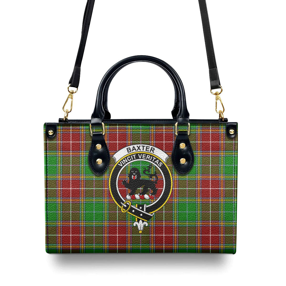 Baxter Modern Tartan Crest Leather Handbag