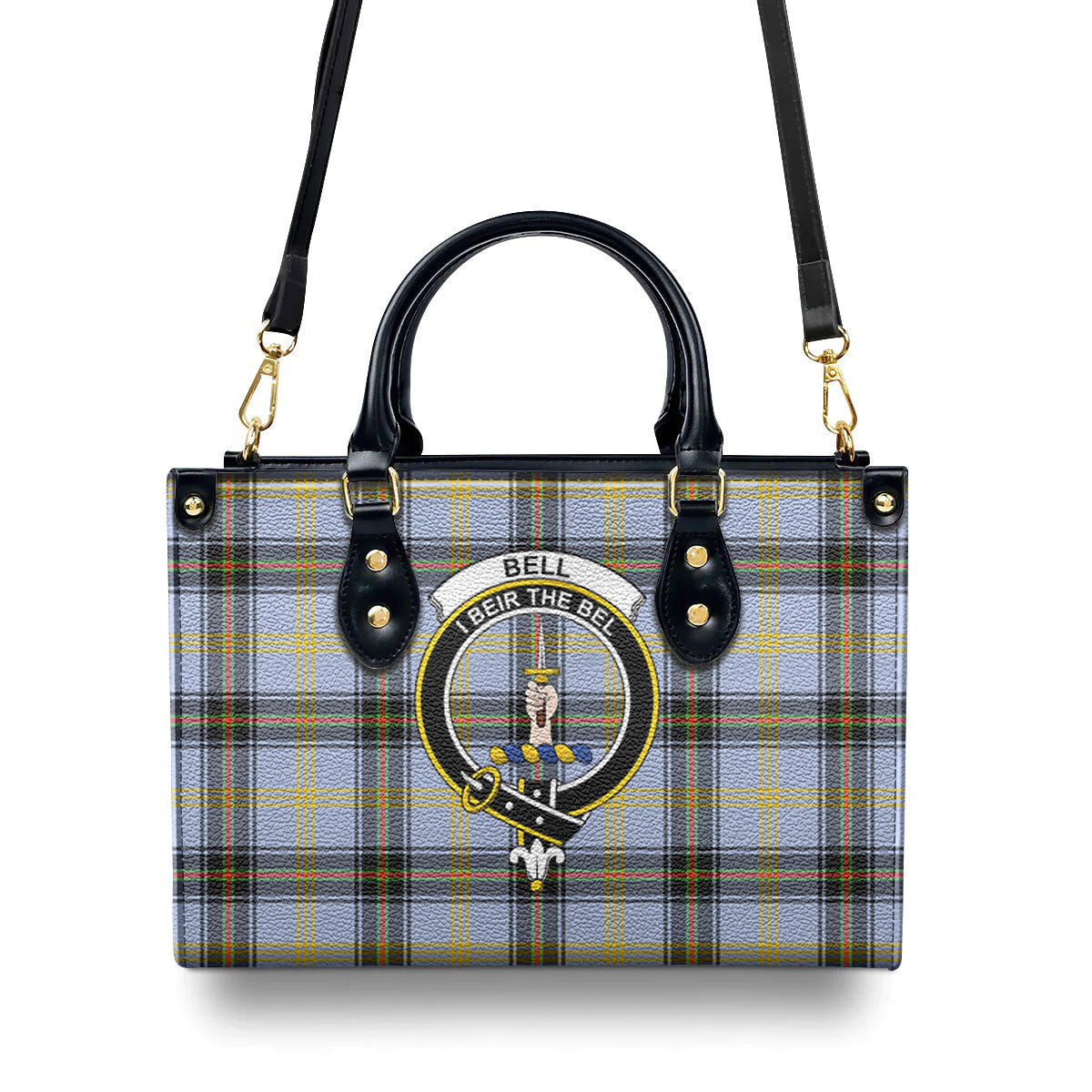 Bell of the Borders Tartan Crest Leather Handbag