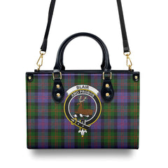 Blair Modern Tartan Crest Leather Handbag