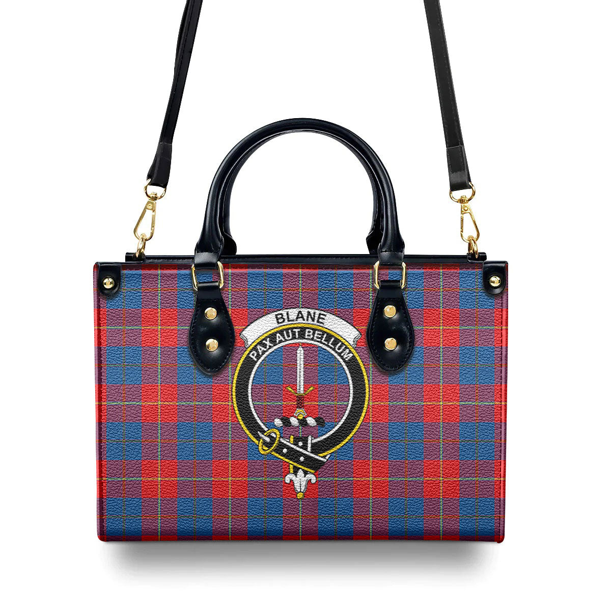 Blane Tartan Crest Leather Handbag