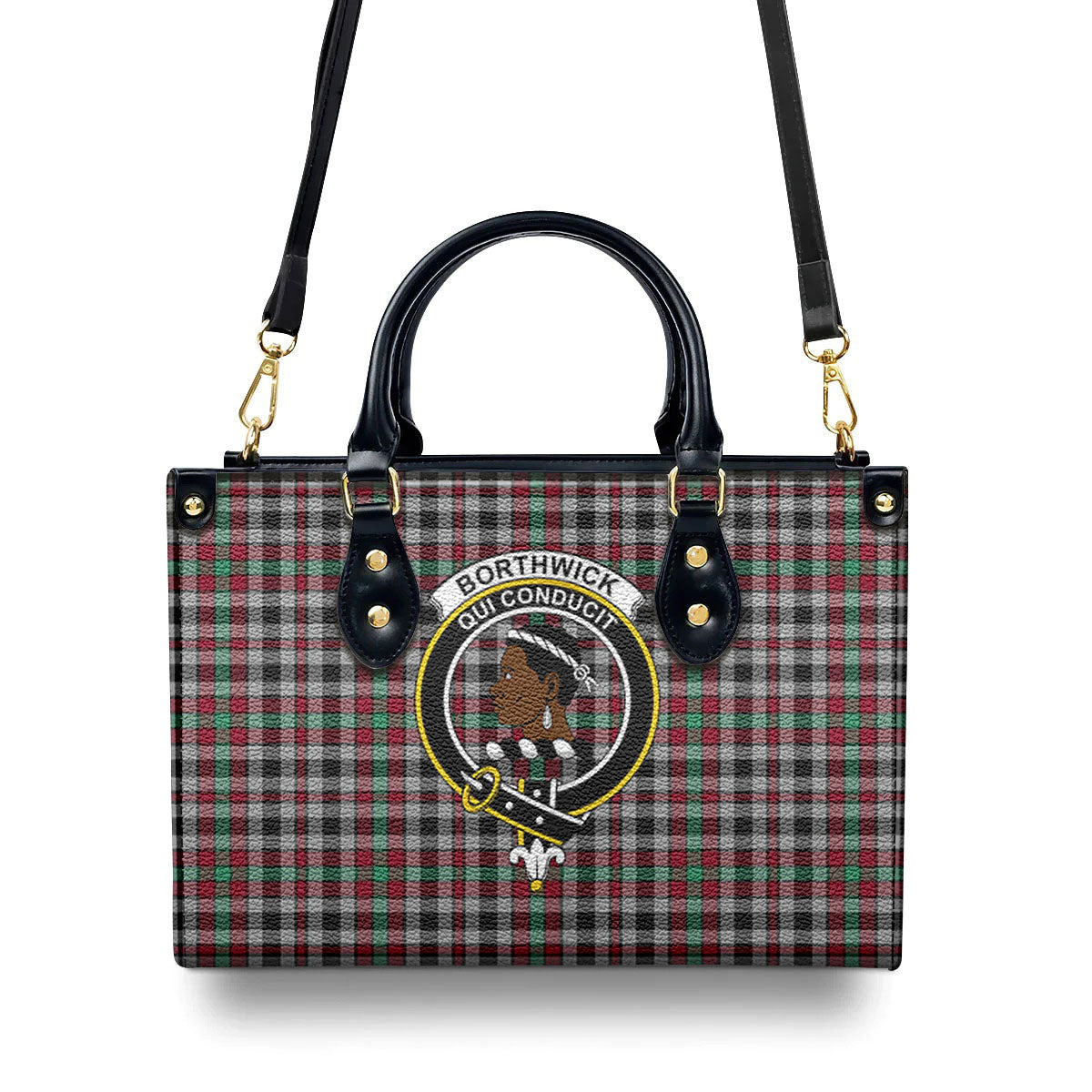 Borthwick Ancient Tartan Crest Leather Handbag