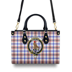 Boswell Modern Tartan Crest Leather Handbag