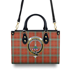 Morrison Red Ancient Tartan Crest Leather Handbag