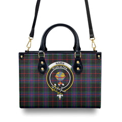 Nairn Tartan Crest Leather Handbag