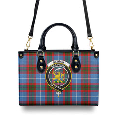 Newton Tartan Crest Leather Handbag