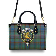 Nicolson Hunting Ancient Tartan Crest Leather Handbag