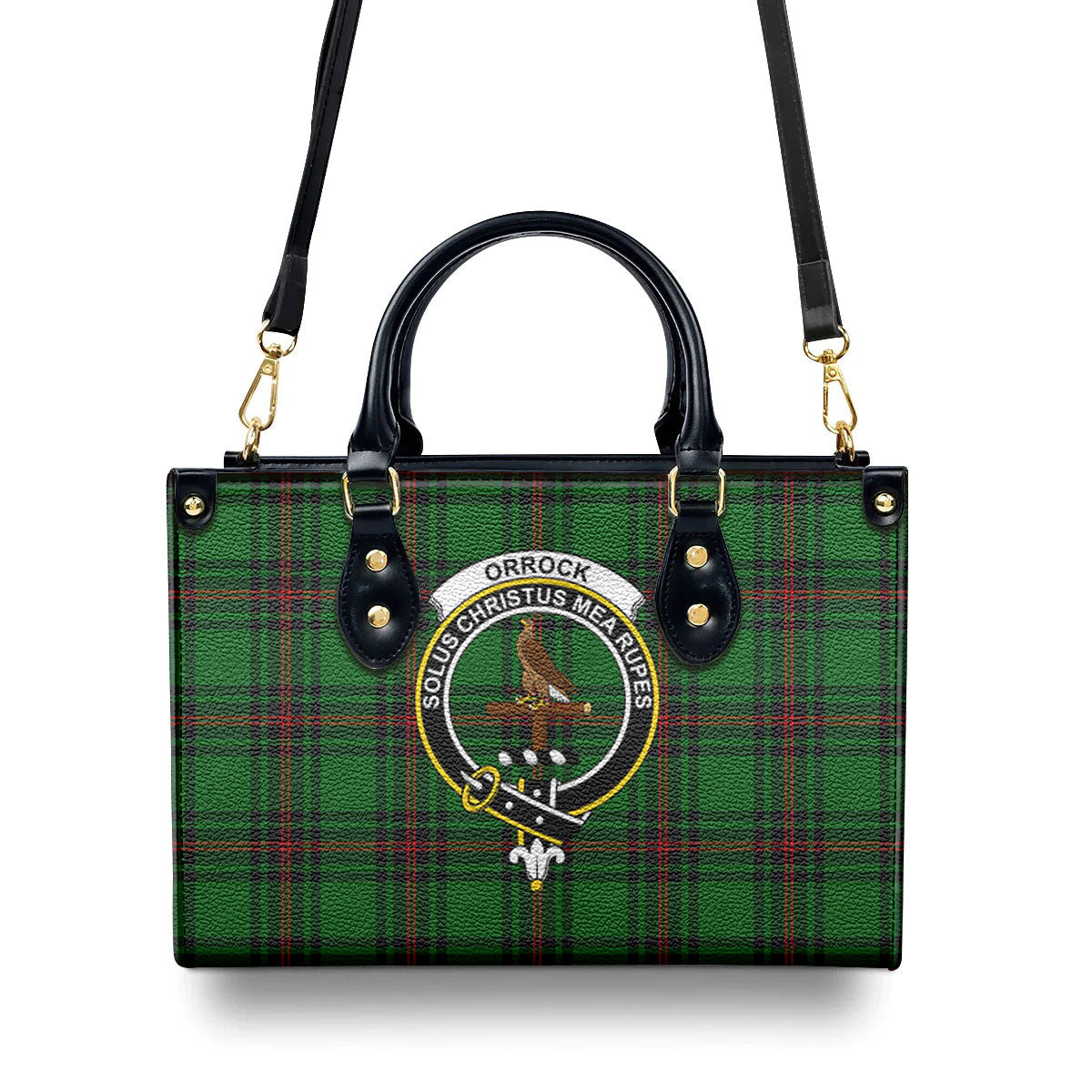 Orrock Tartan Crest Leather Handbag