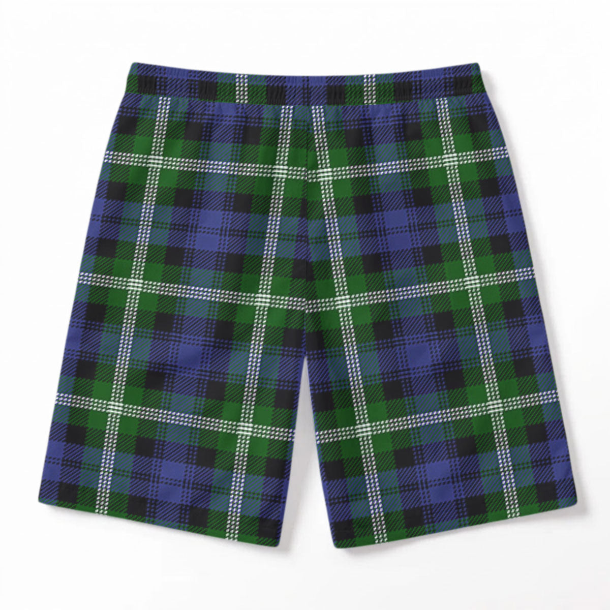 Baillie Modern Tartan Crest Men's Beach Shorts