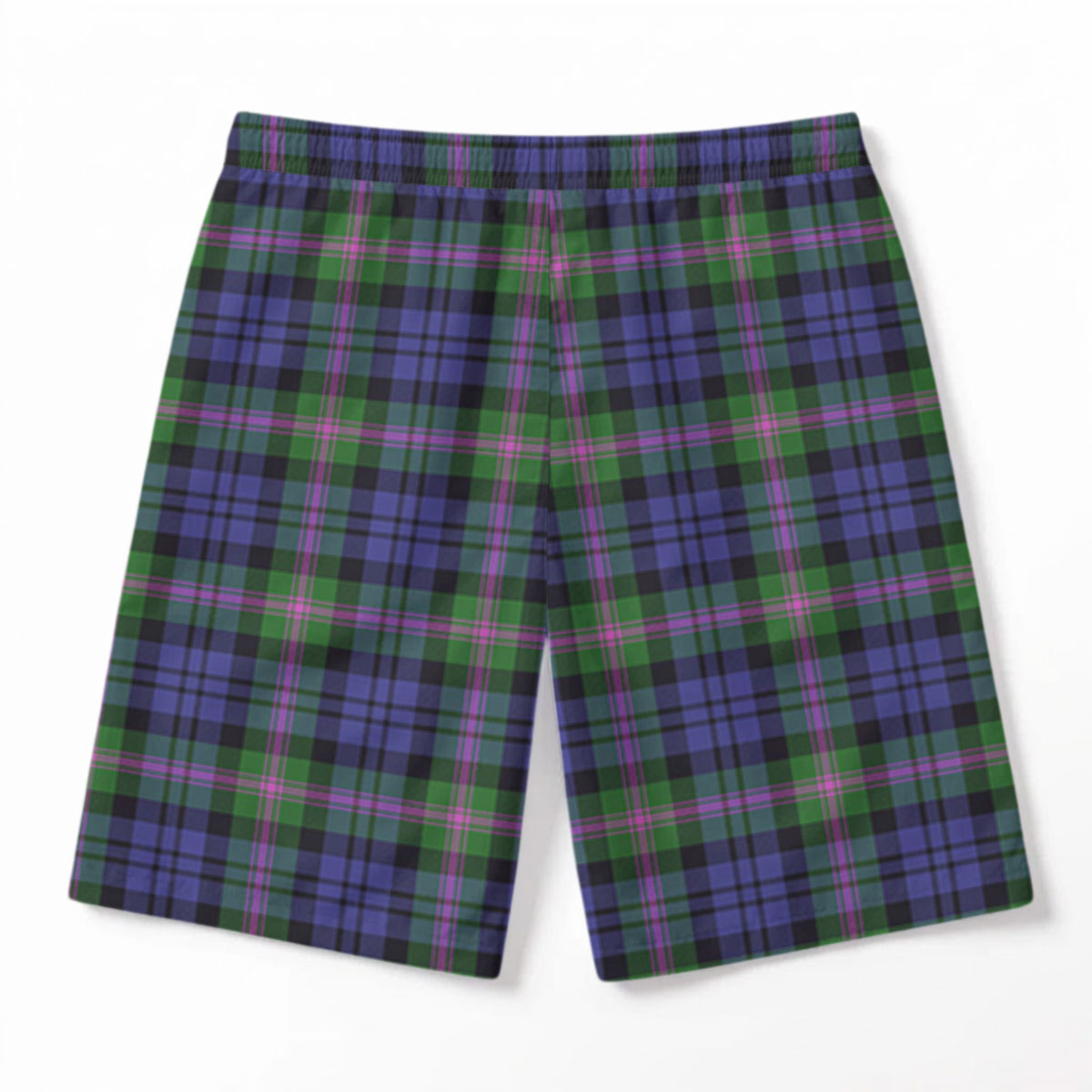 Baird Modern Tartan Crest Men's Beach Shorts