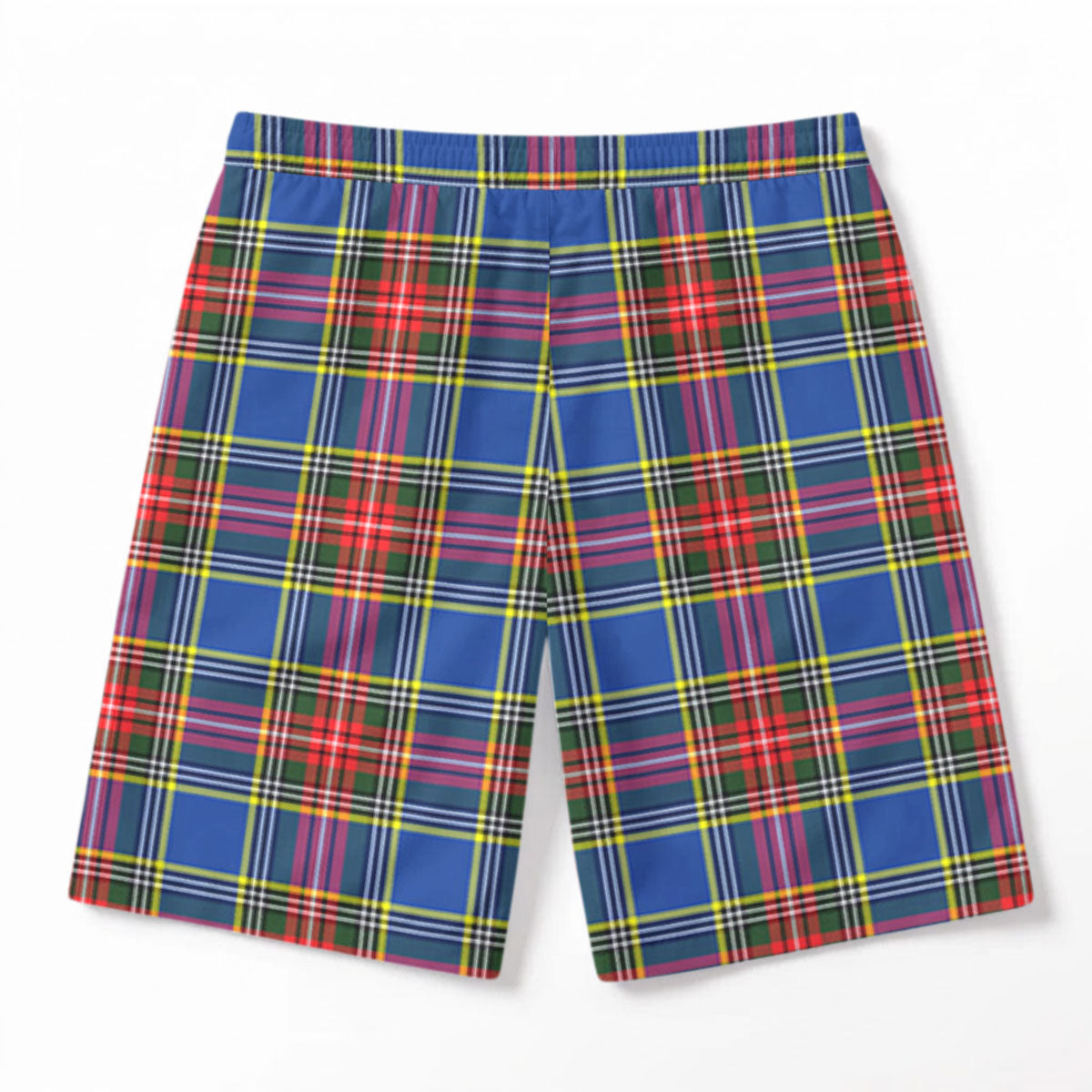 Beaton Modern Tartan Crest Men's Beach Shorts