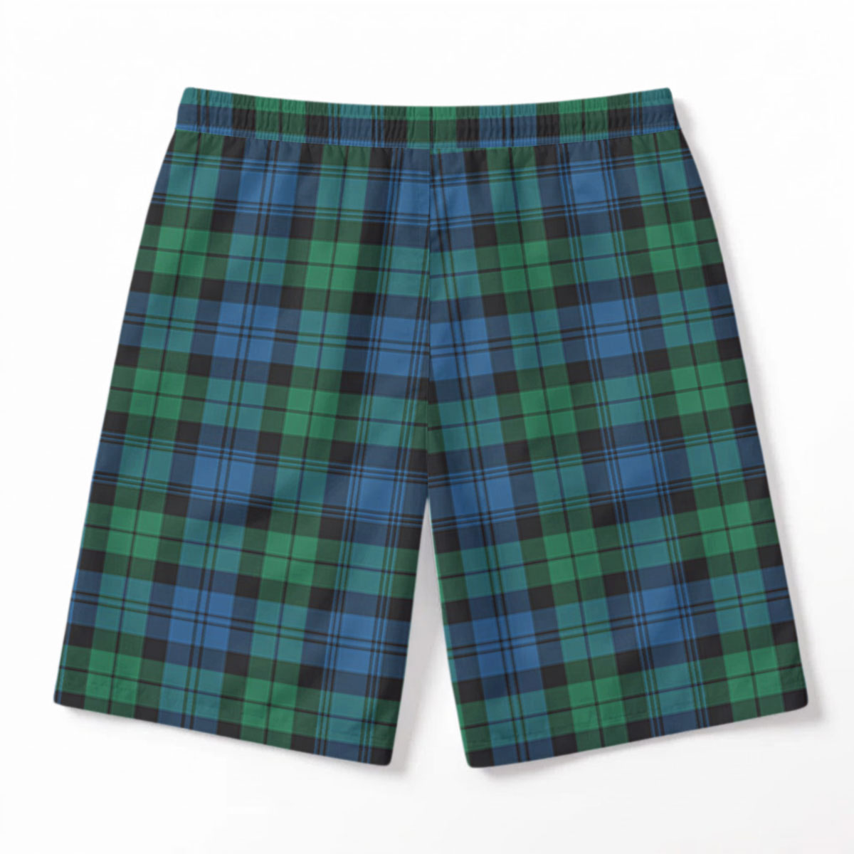 Black Watch Ancient Tartan Crest Men's Beach Shorts