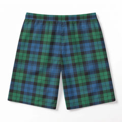 Black Watch Ancient Tartan Crest Men's Beach Shorts